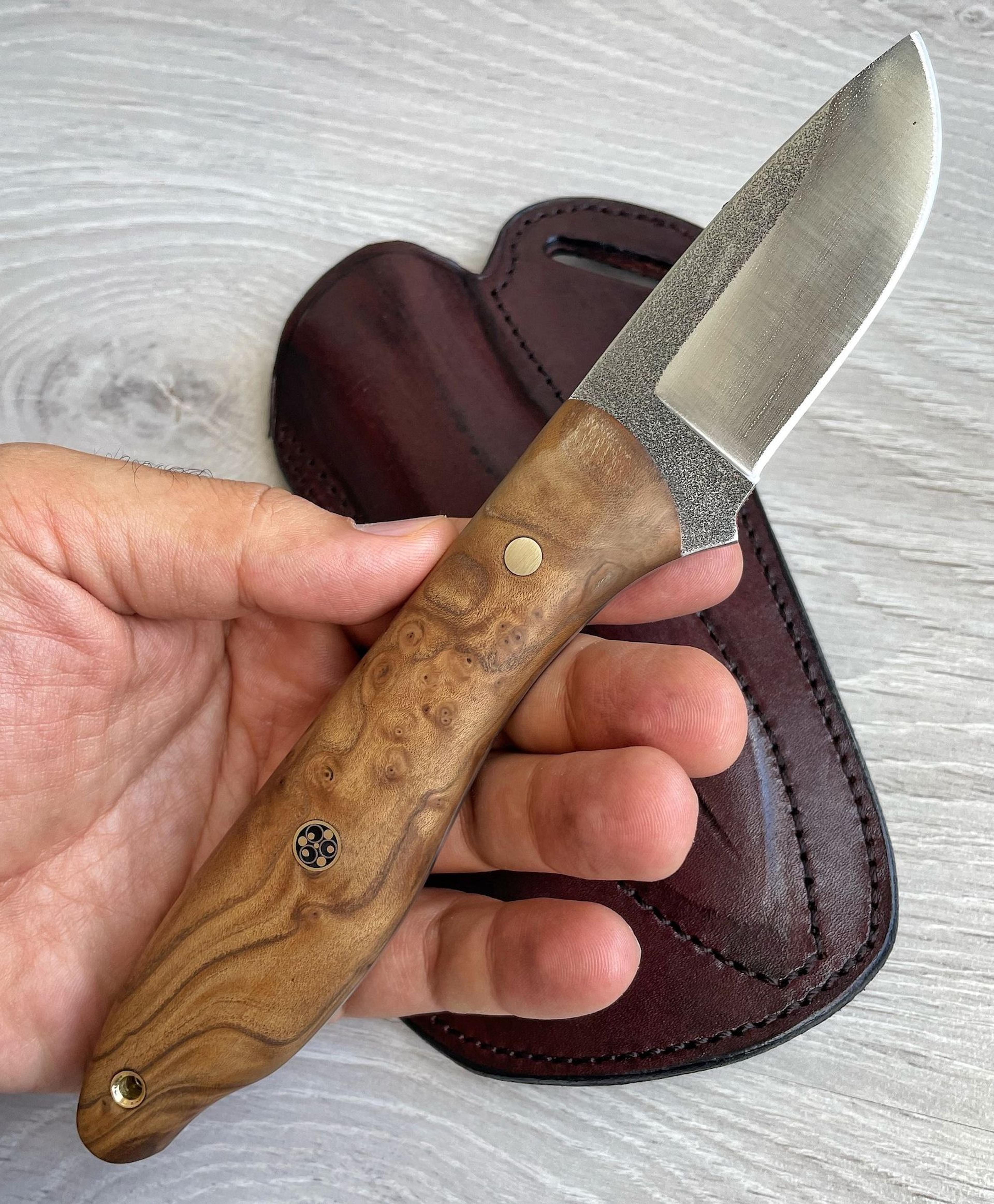 premium full tang woodworking knife with n690 steel & silverberry handle