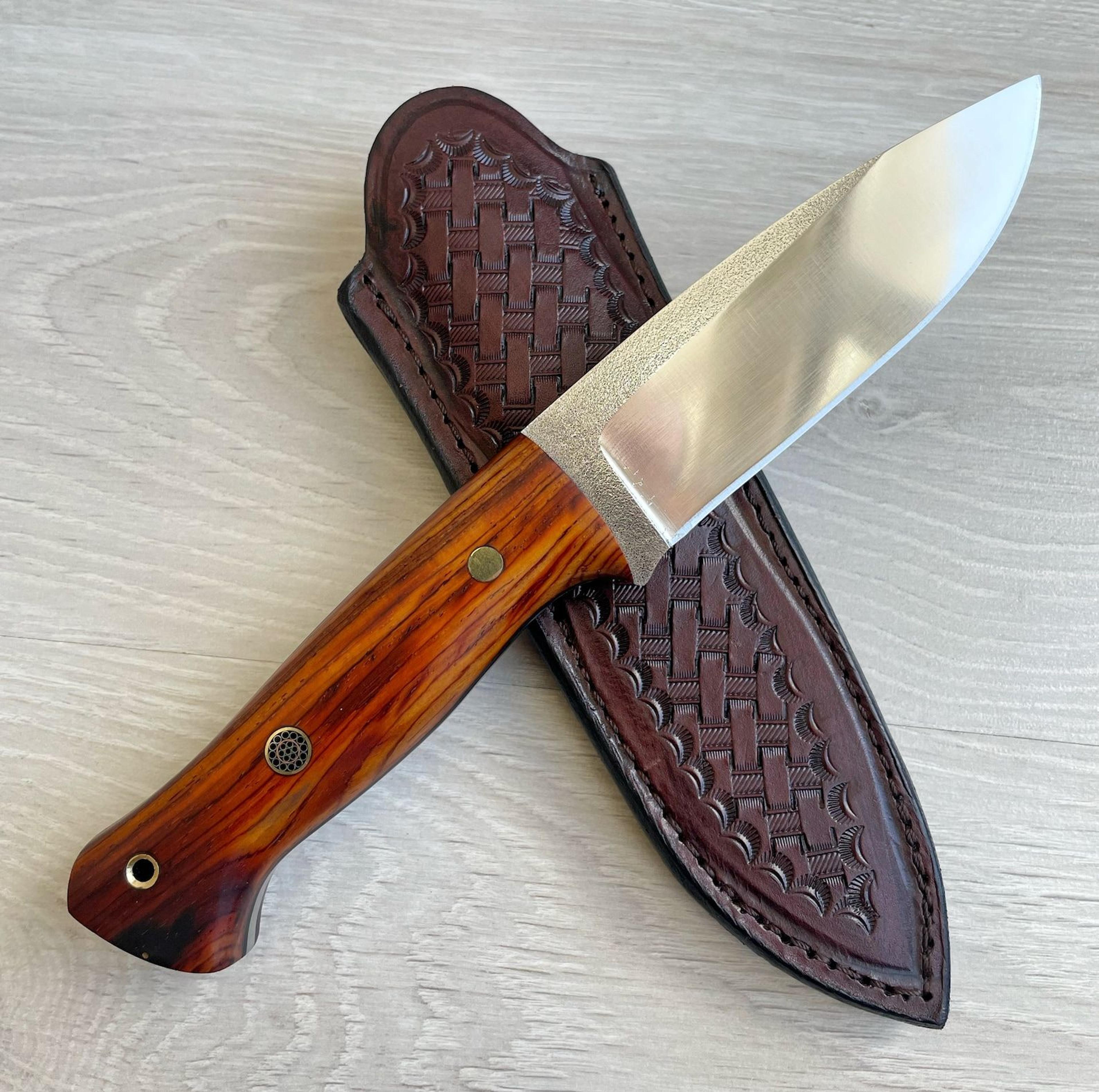 premium full tang woodworking knife with n690 steel & silverberry handle | boy friend gift
