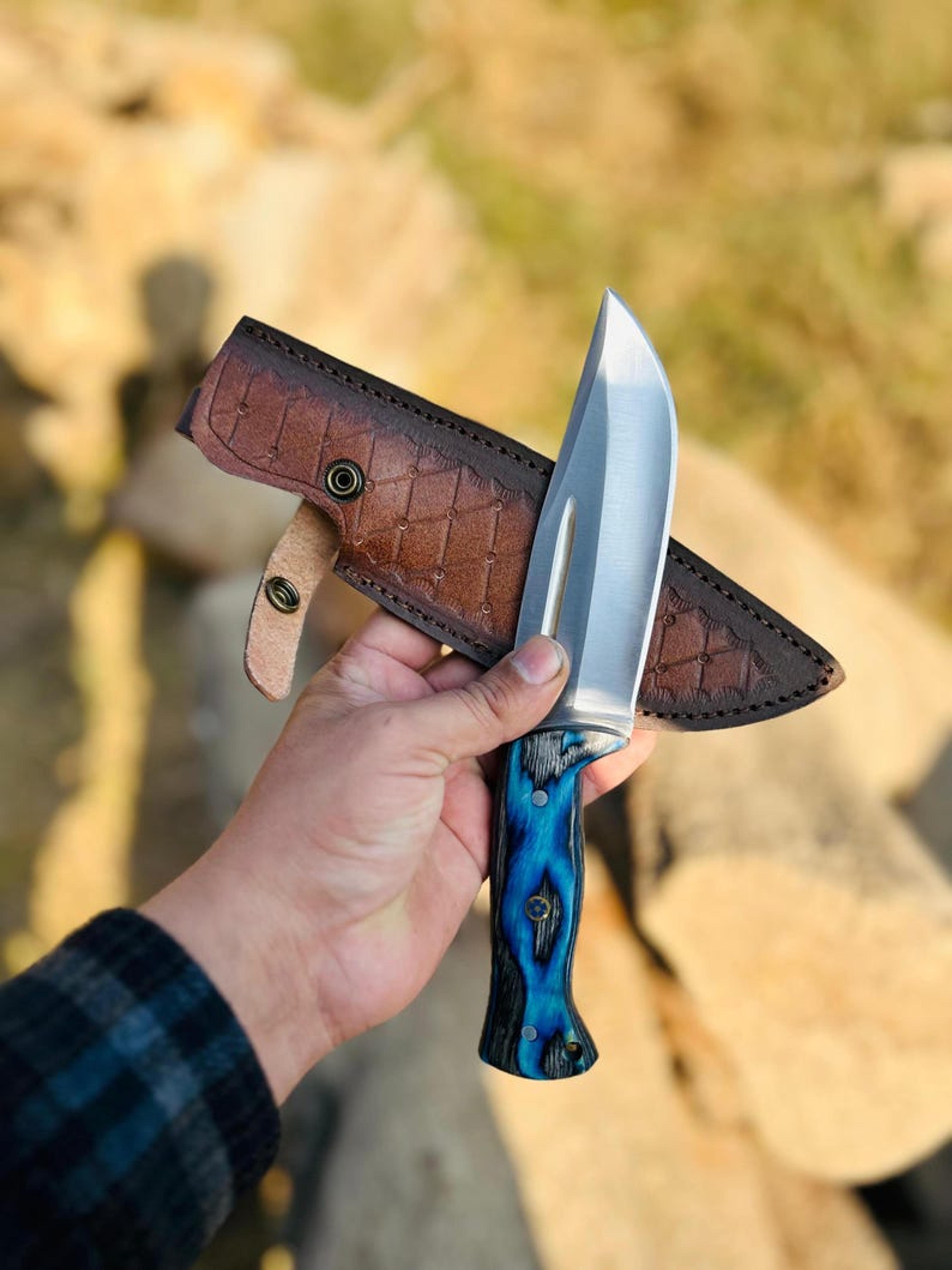 handmade viking skinner knife with sheath for camping and outdoor use pocket size skinner