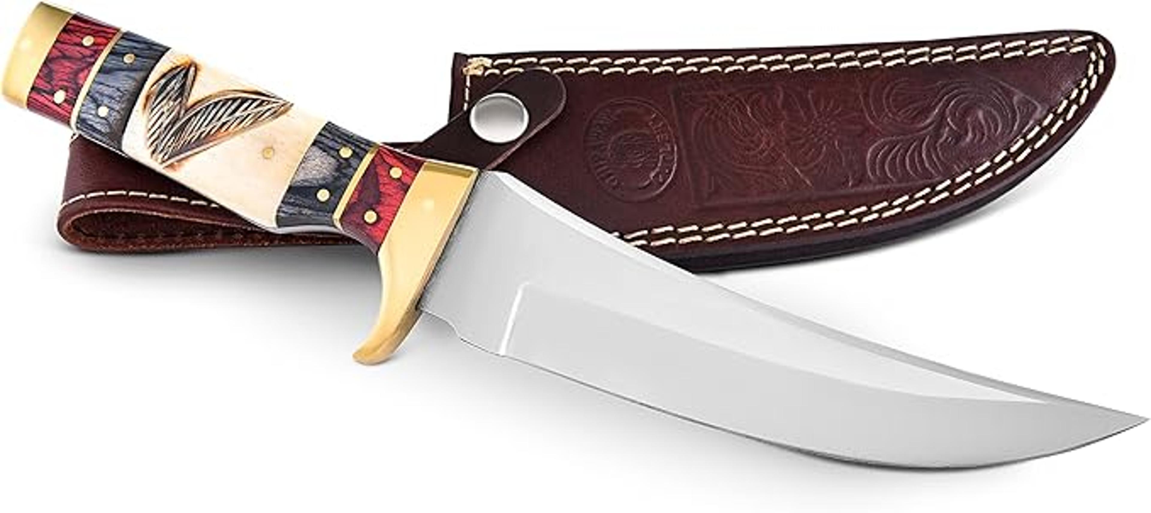 hunting knife with full tang 6.5" stainless steel blade – hunting knife with sheath
