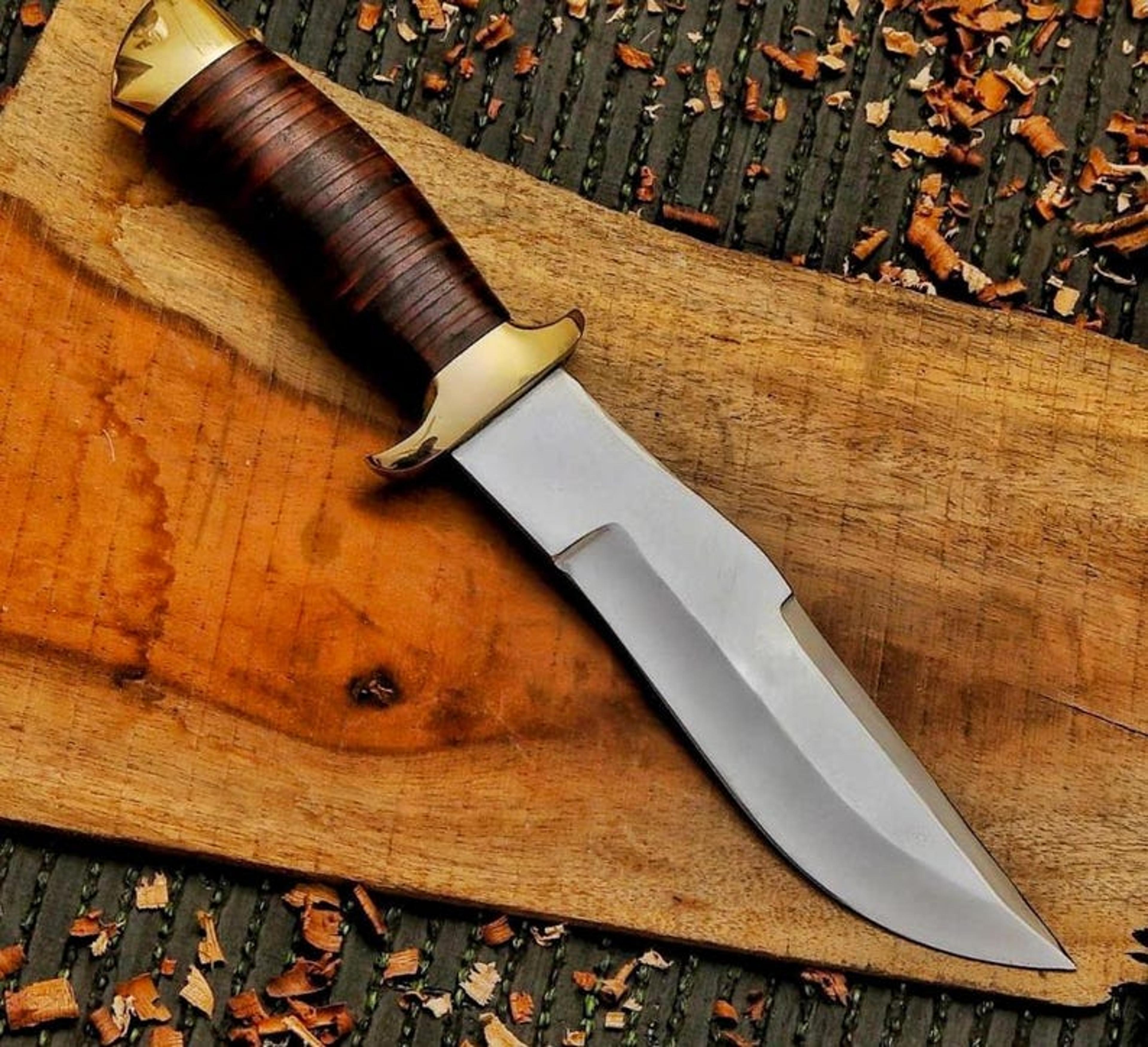 handmade 13" high carbon steel bowie knife, hunting knife, hunting bowie with sheath, d2 steel, birthday,anniversary gif