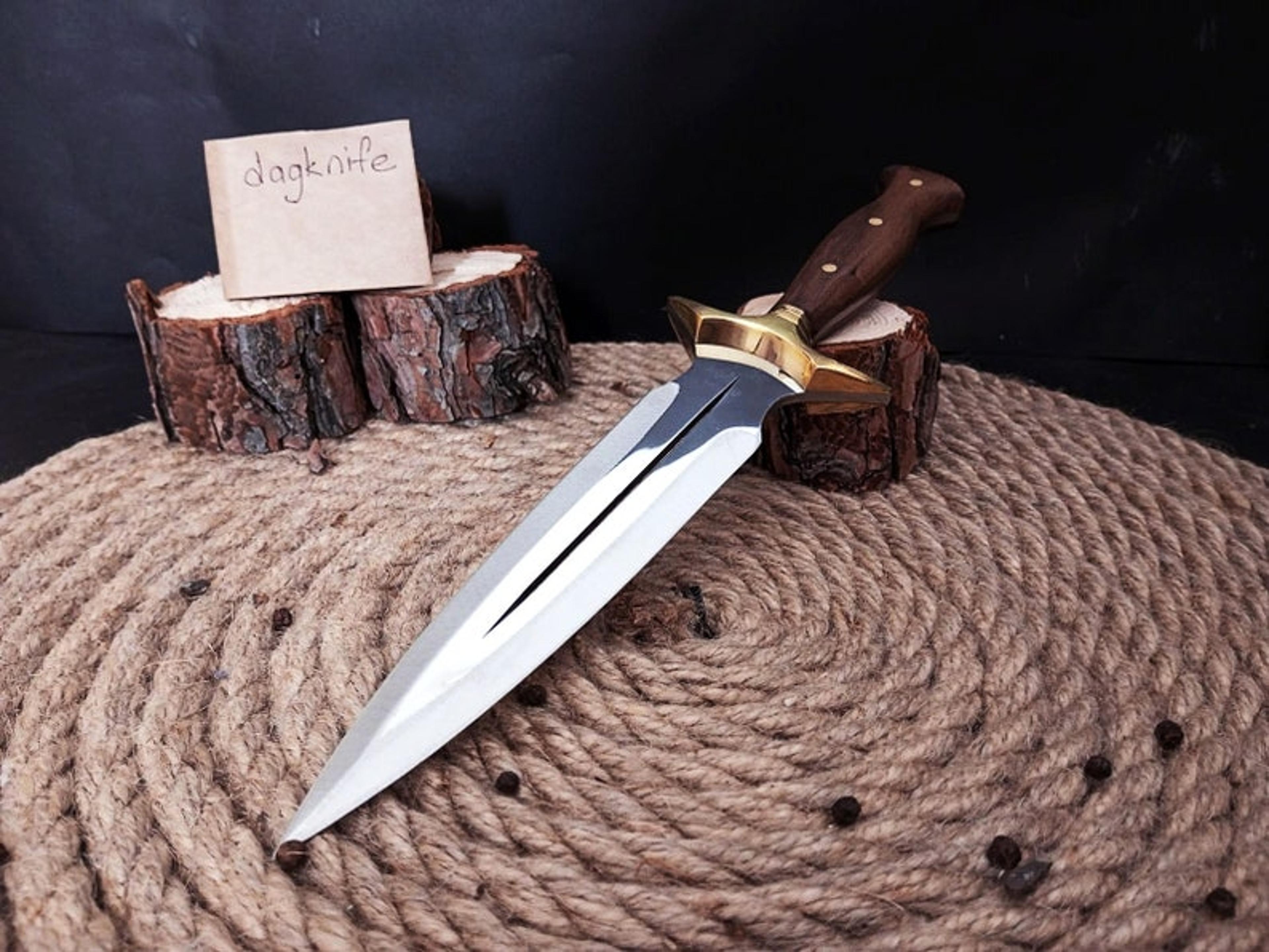 handmade dagger knfe athame dagger fairbairn sykes engraved knife hunting knife personalized knife gift for him/her hun