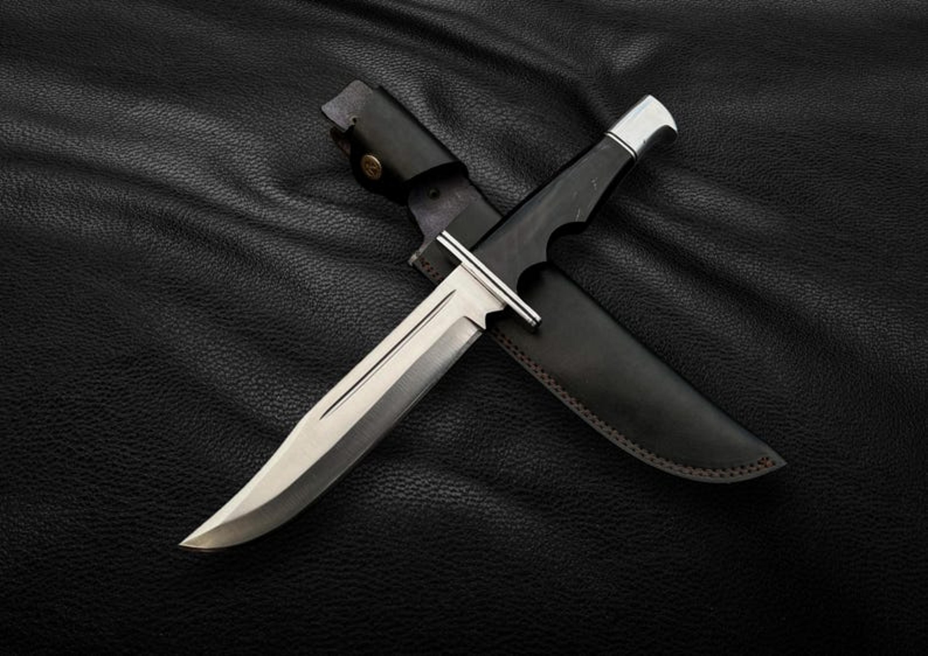 handmade scream replica knife with leather sheath | buck 120 ghost face knife | movie knife | replica knife