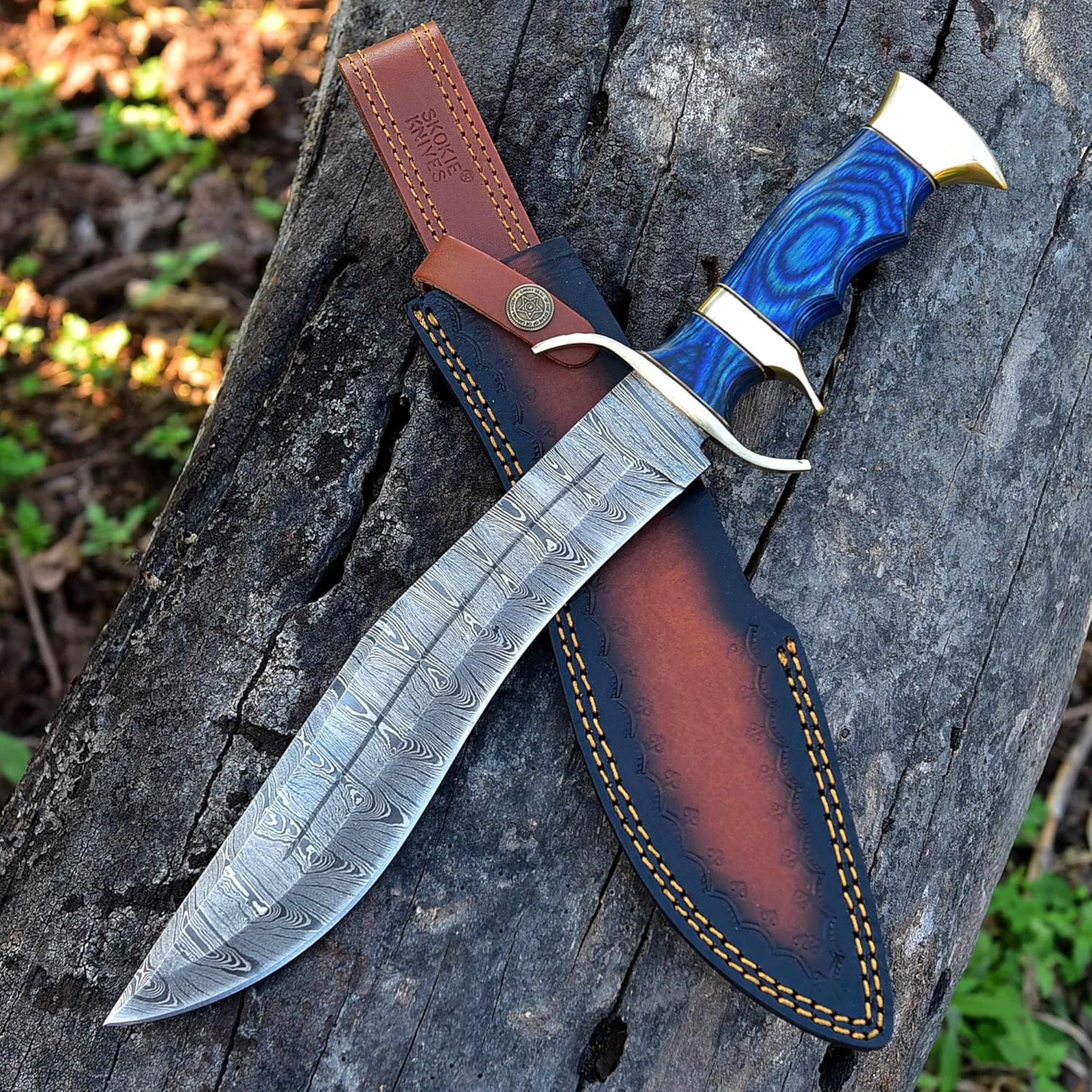 damascus steel bushcraft hunting knife| damascus knife | survival knife for camping, fishing | perfect knives for men