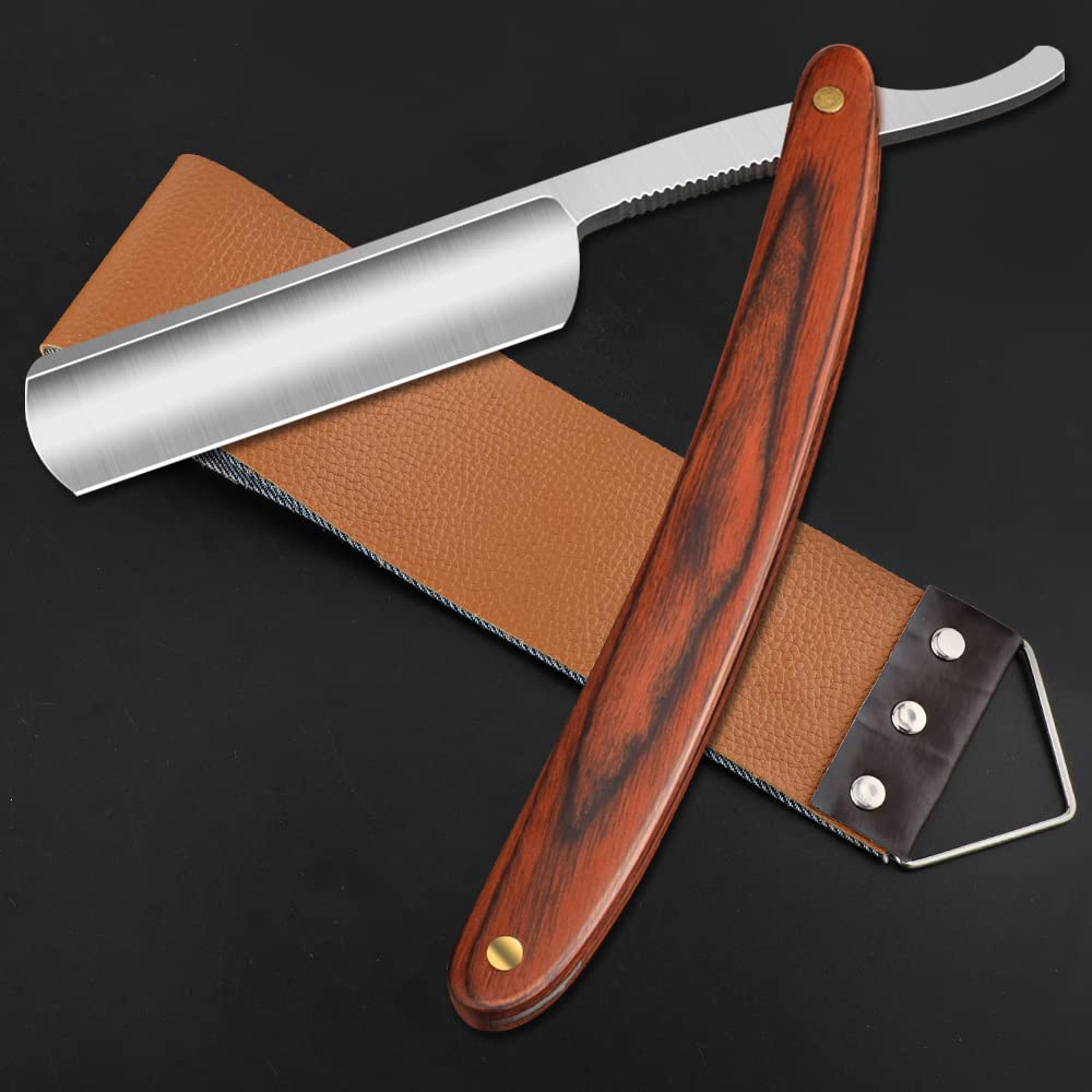 straight razor for shaving - professional straight edge barber razor premium stainless steel shaver razor with shaving