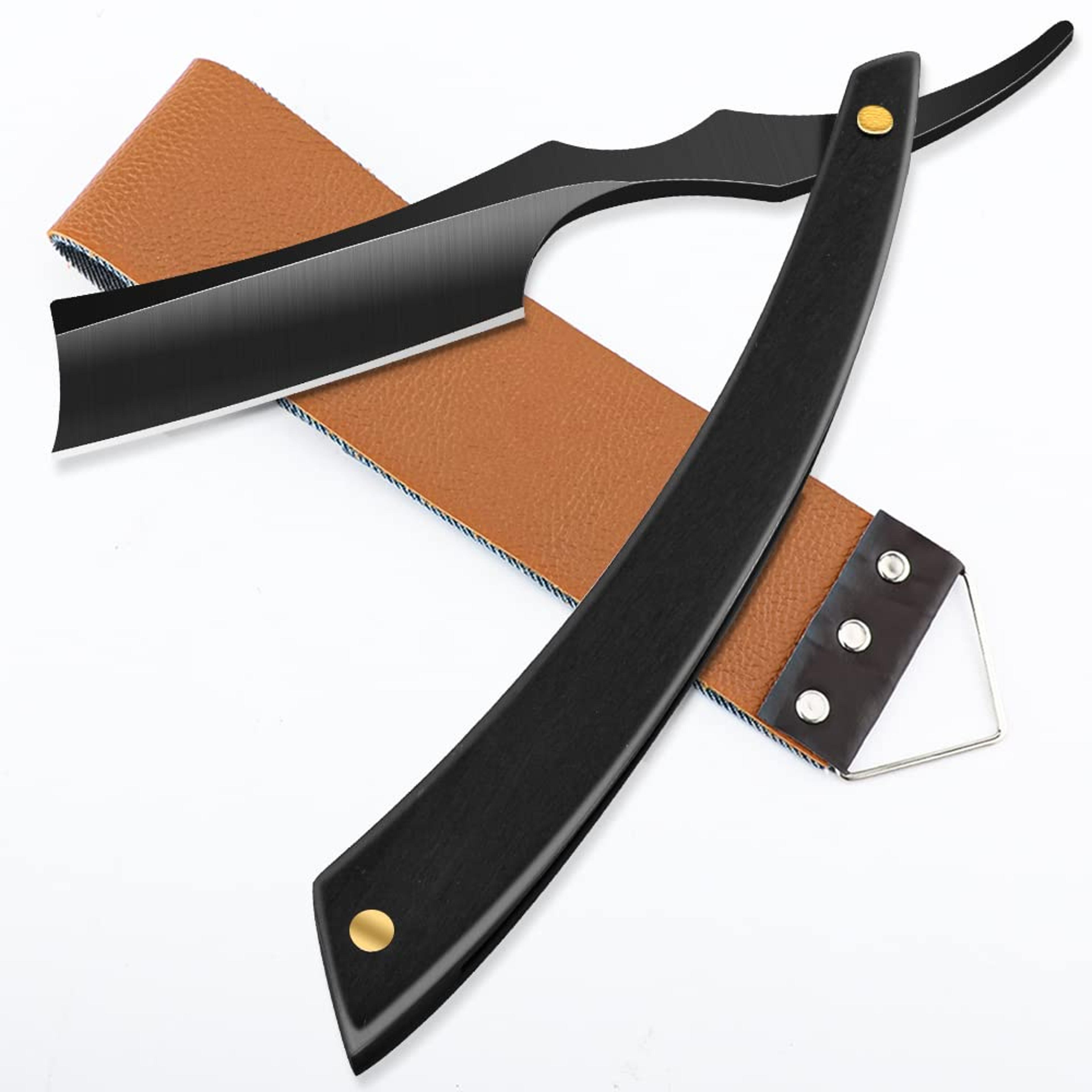 straight razor knife for shaving - professional straight edge barber razor premium stainless steel shaver razor