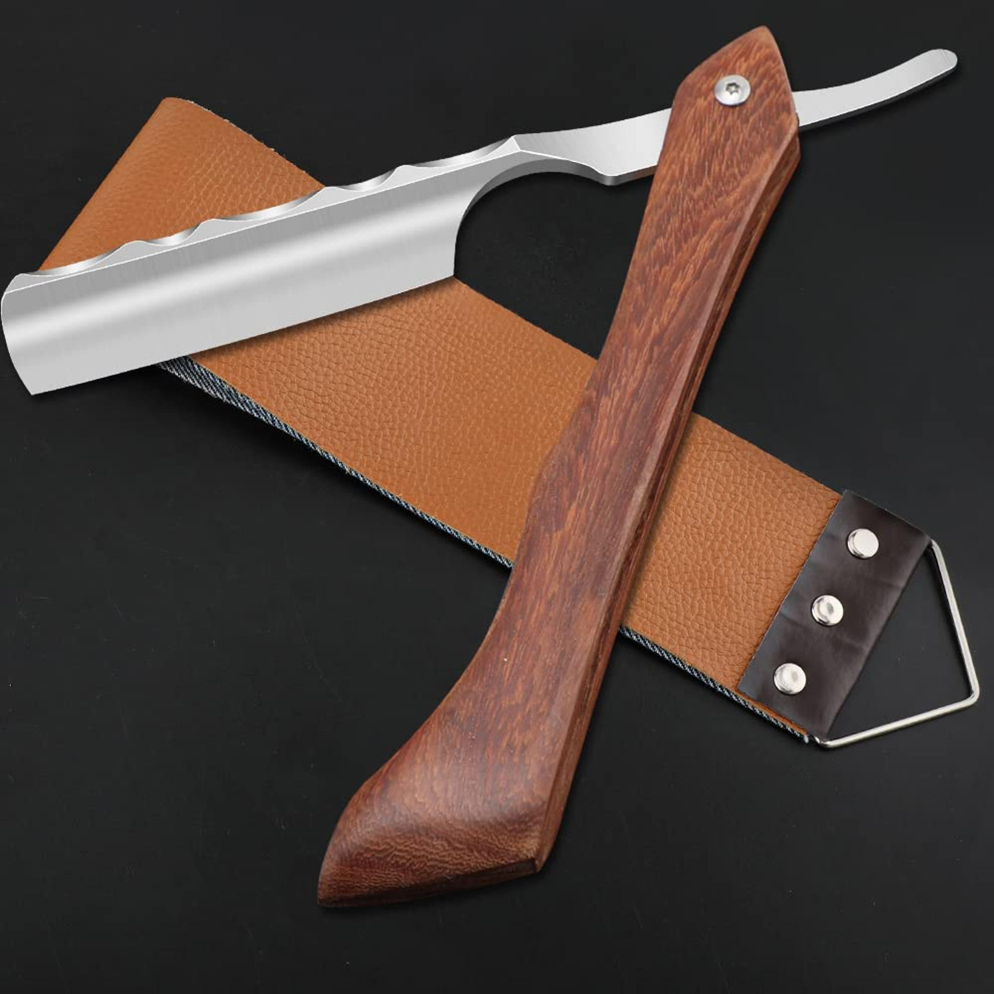 straight sharp razor with strope - professional straight edge barber razor premium stainless steel shaver razor
