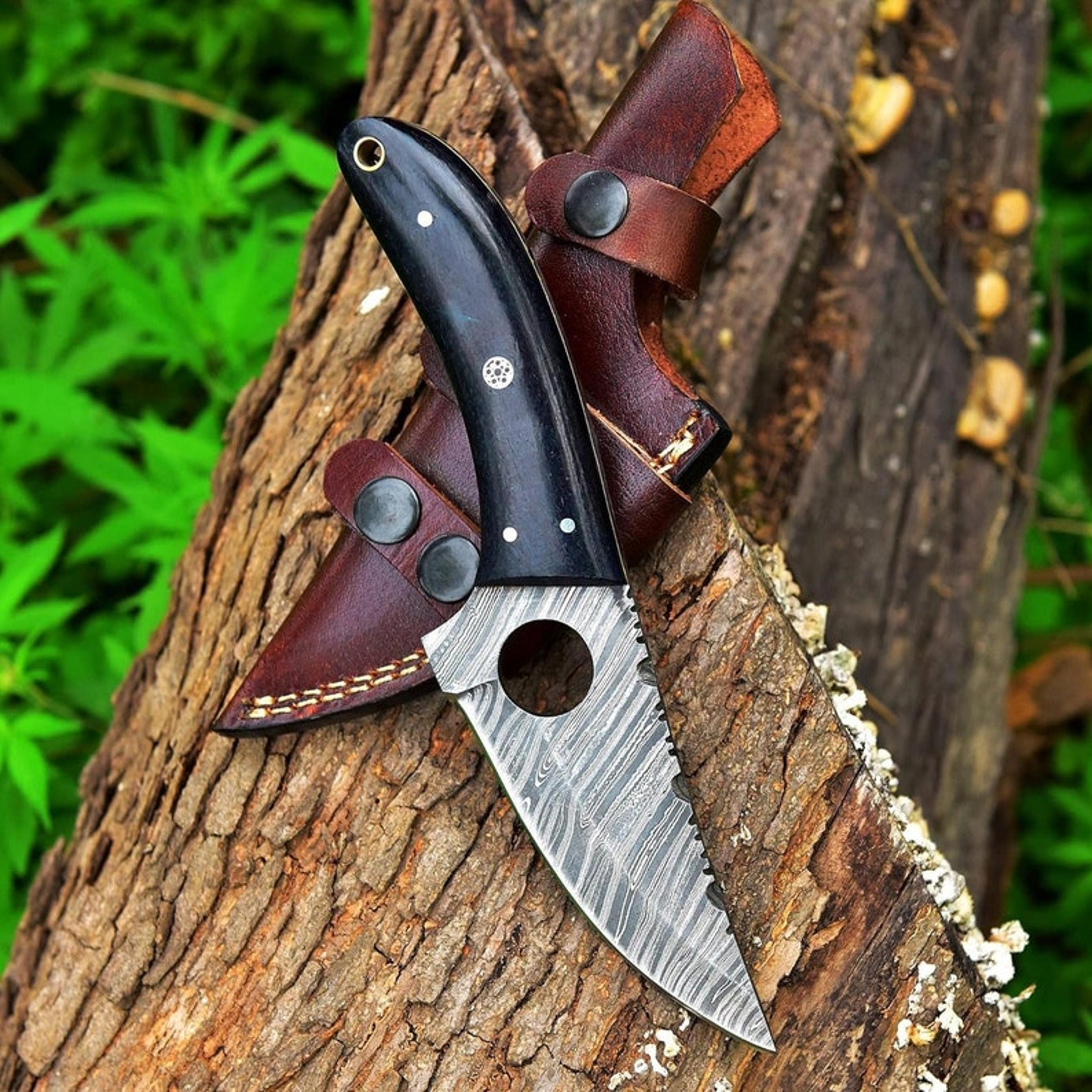 stylish custom handmade damascus steel knife, pocket knife, hunting knife, camping knife, micarta handle, gift for men