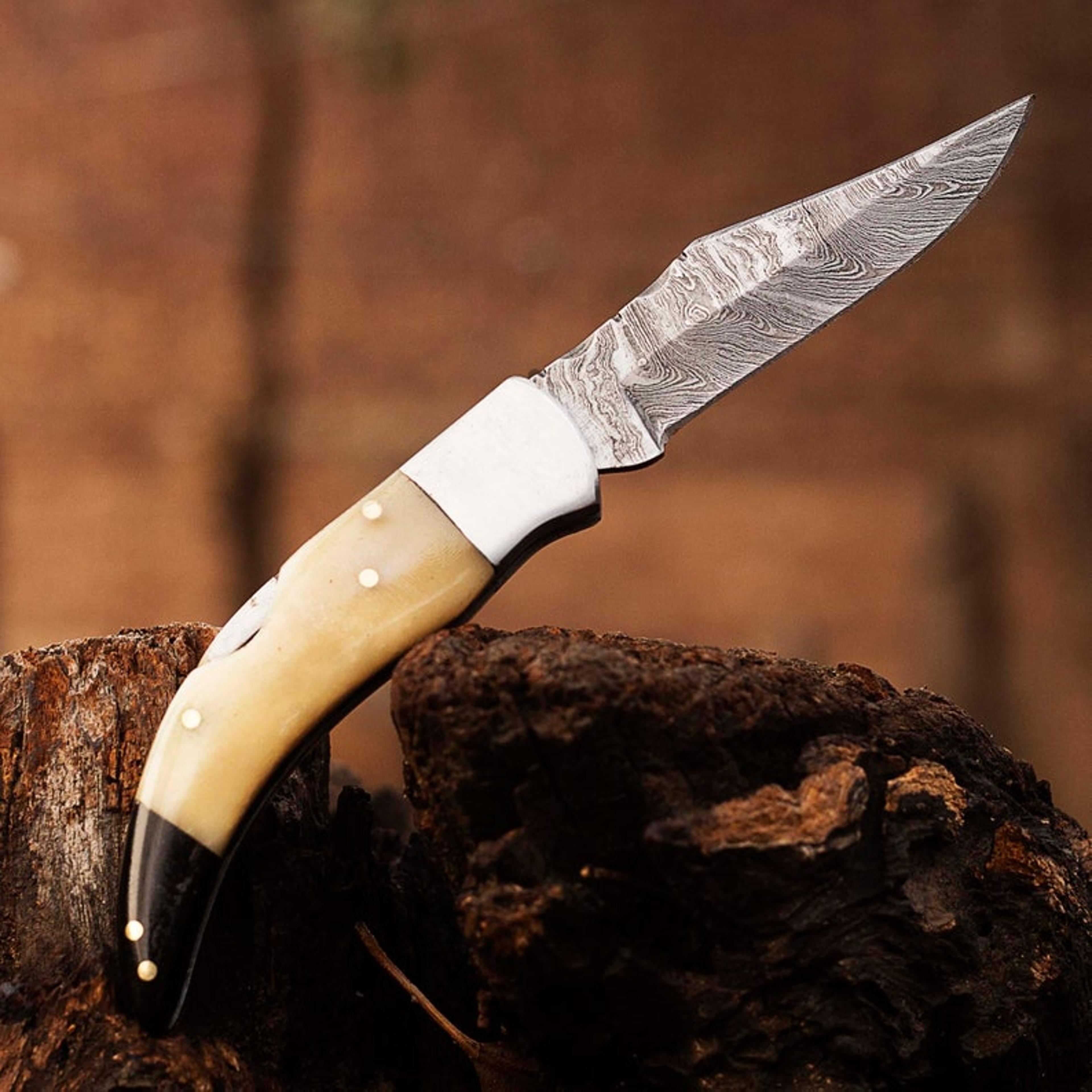 handmade damascus pocket folding knife 6.5", folding knive, groomsmen gift, gift for men, thanksgiving gift, christmas