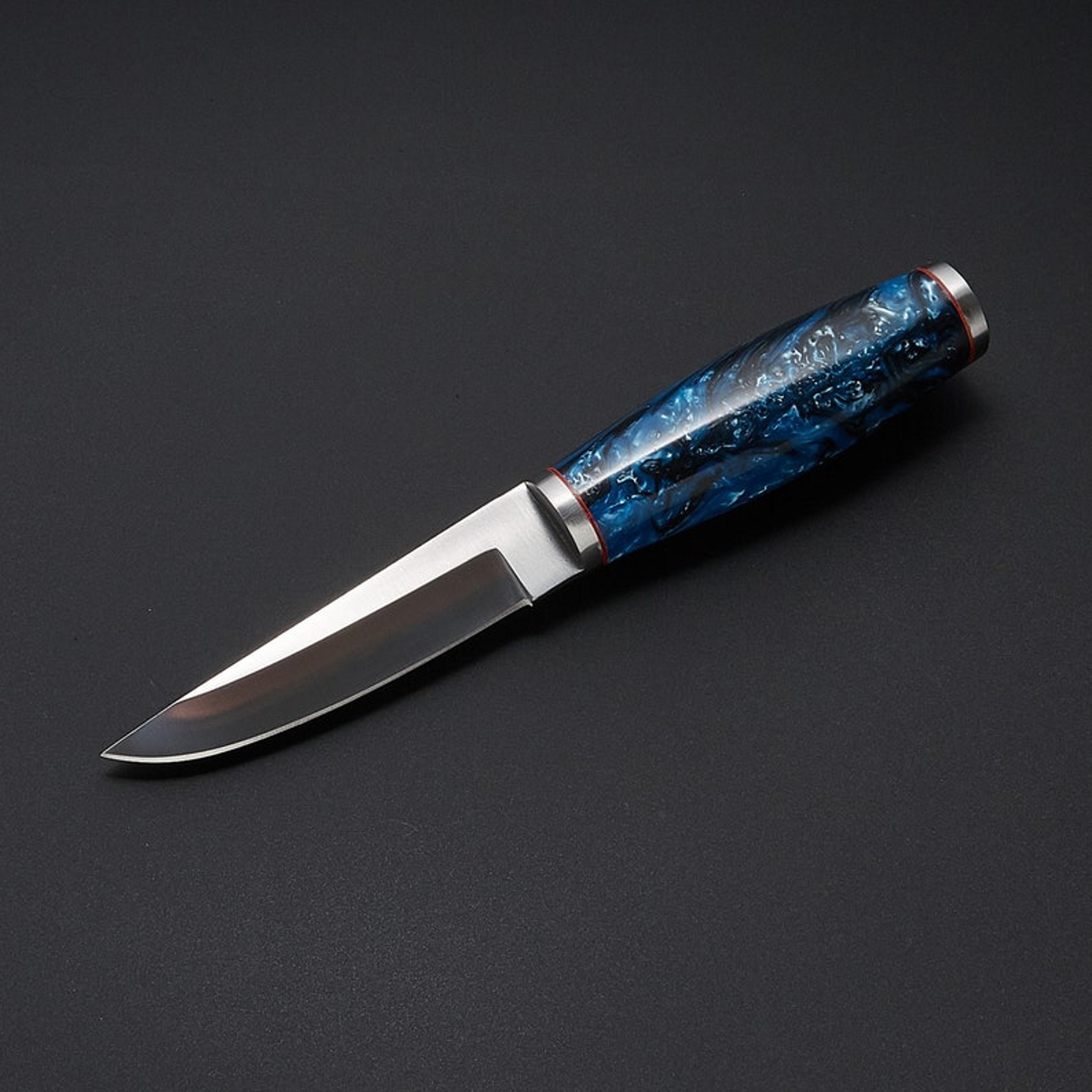 handmade d2 steel skinning knife - tactical hunting knife with leather sheath - bushcraft hunting knife gift for men