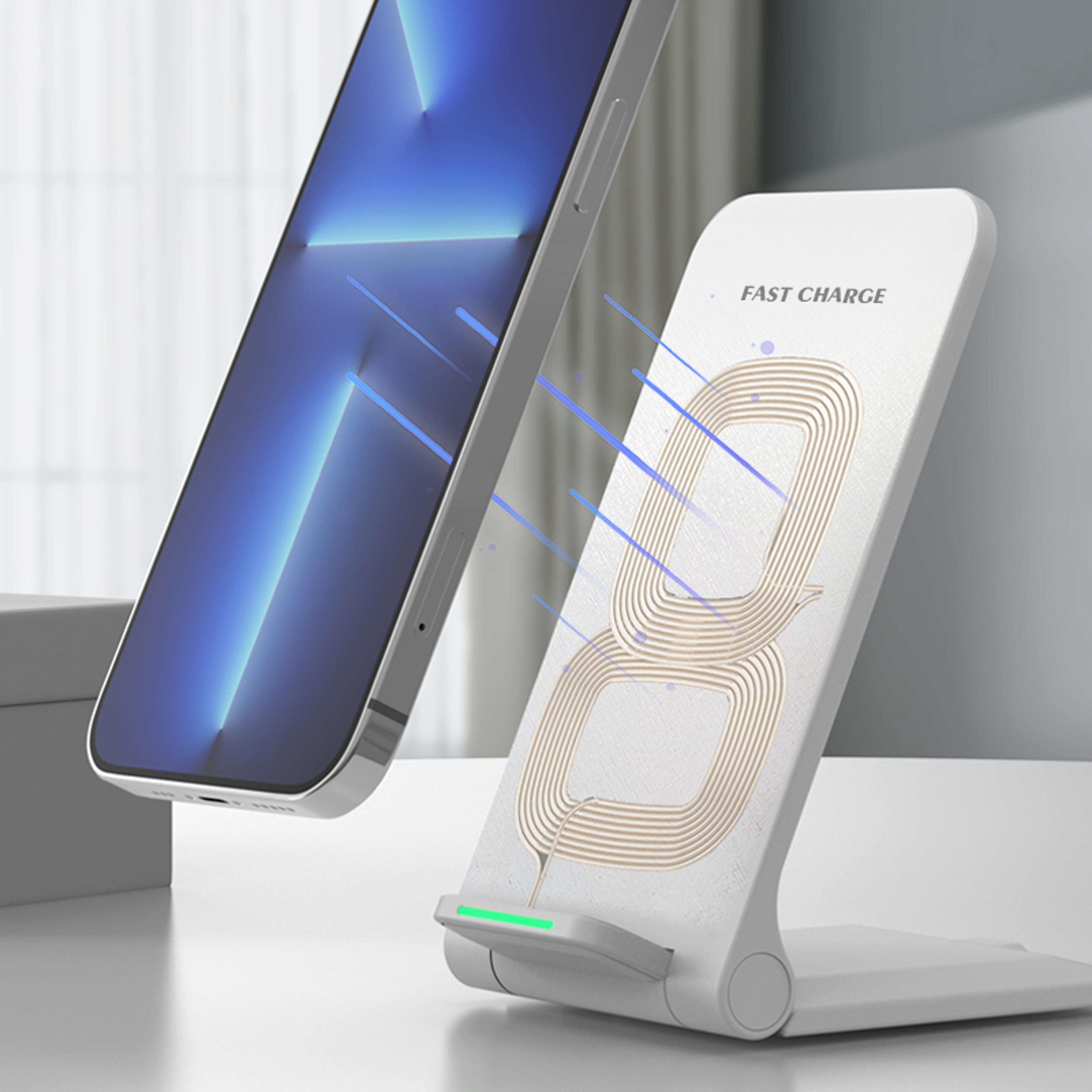 foldable wireless charger stand 100w qi-certified fast charging for iphone, samsung, xiaomi, huawei phones