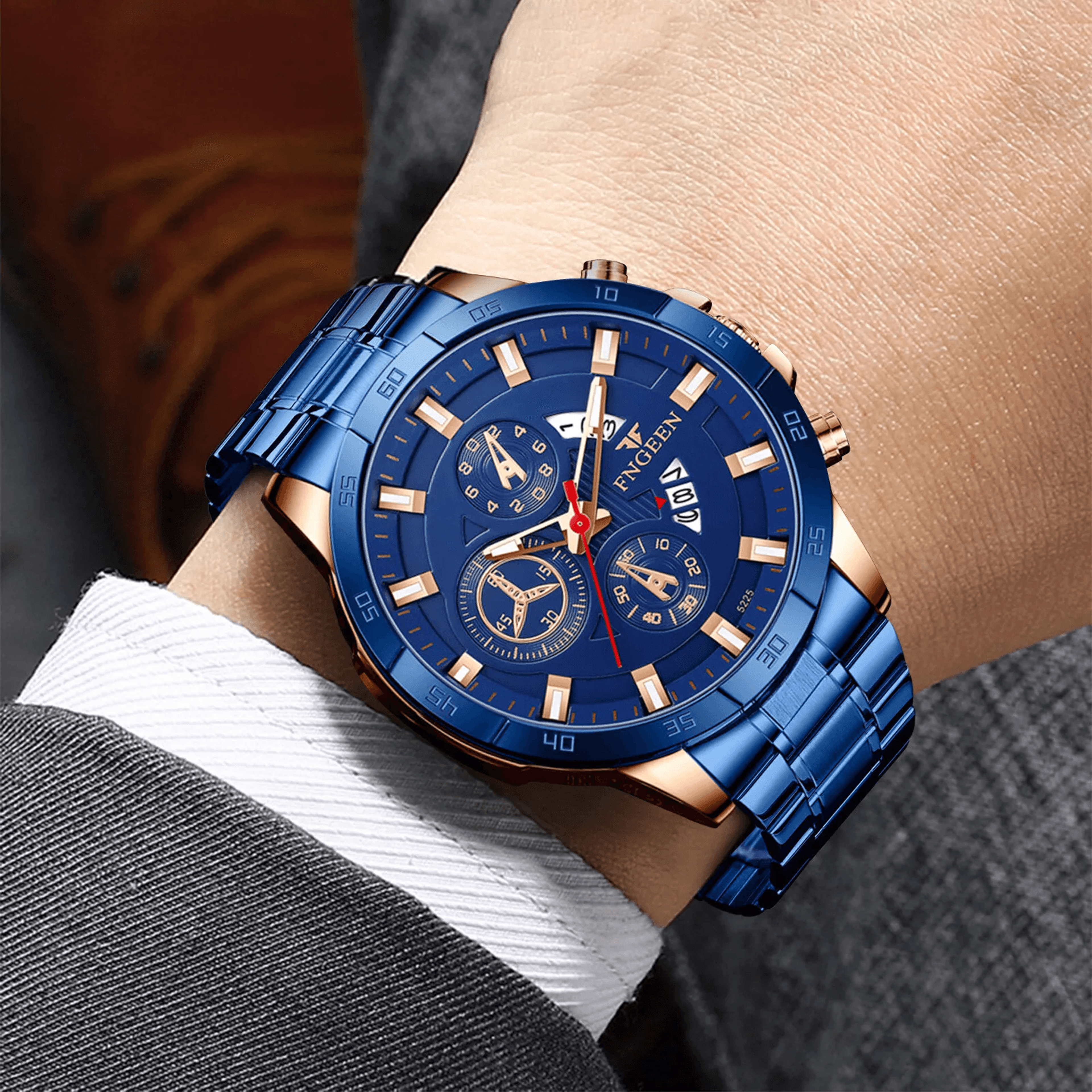 waterproof men's watch stainless steel quartz classic business wristwatch