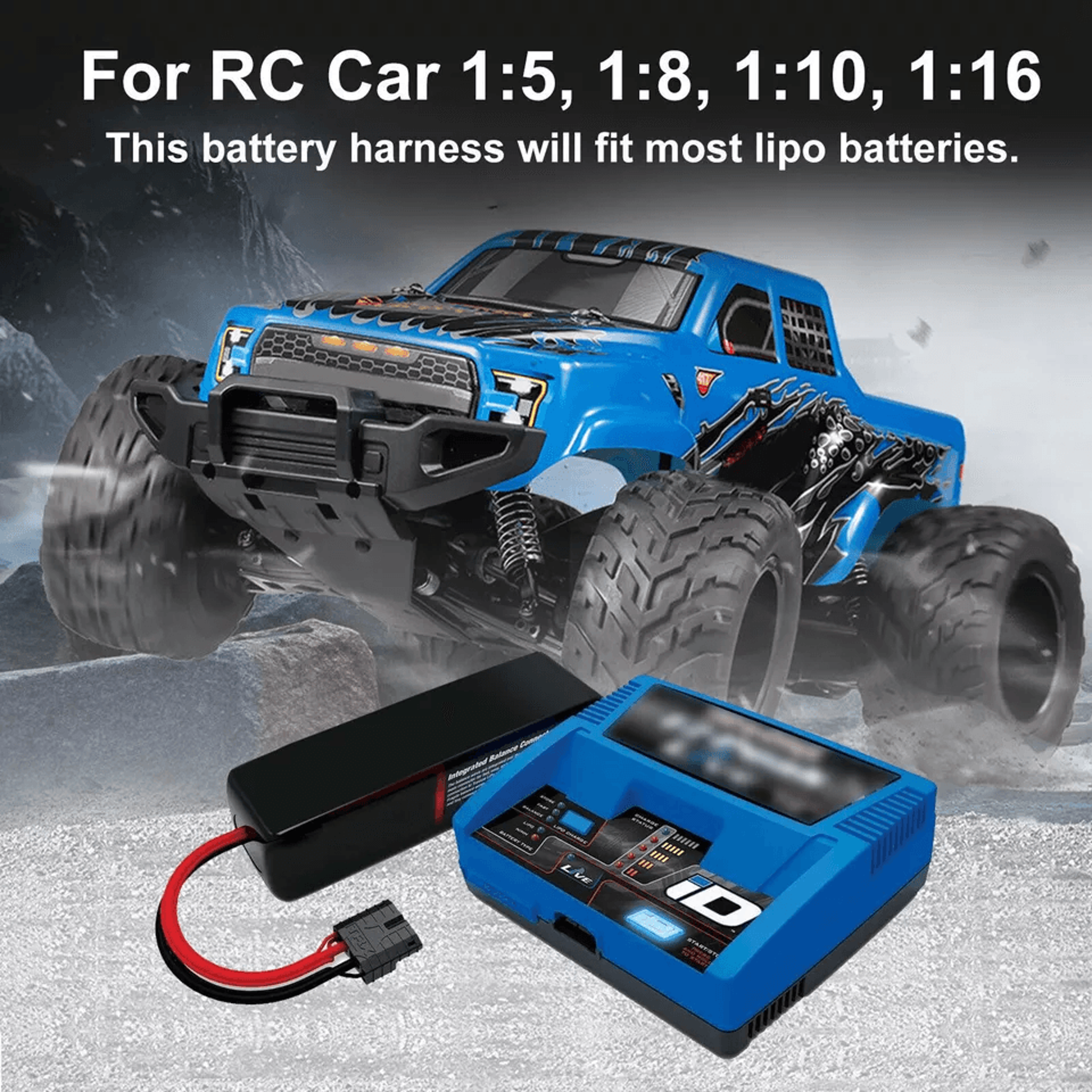 rc traxxas car lipo battery bullet connector cable adapter with banana plugs, wire for lipo hard case charging