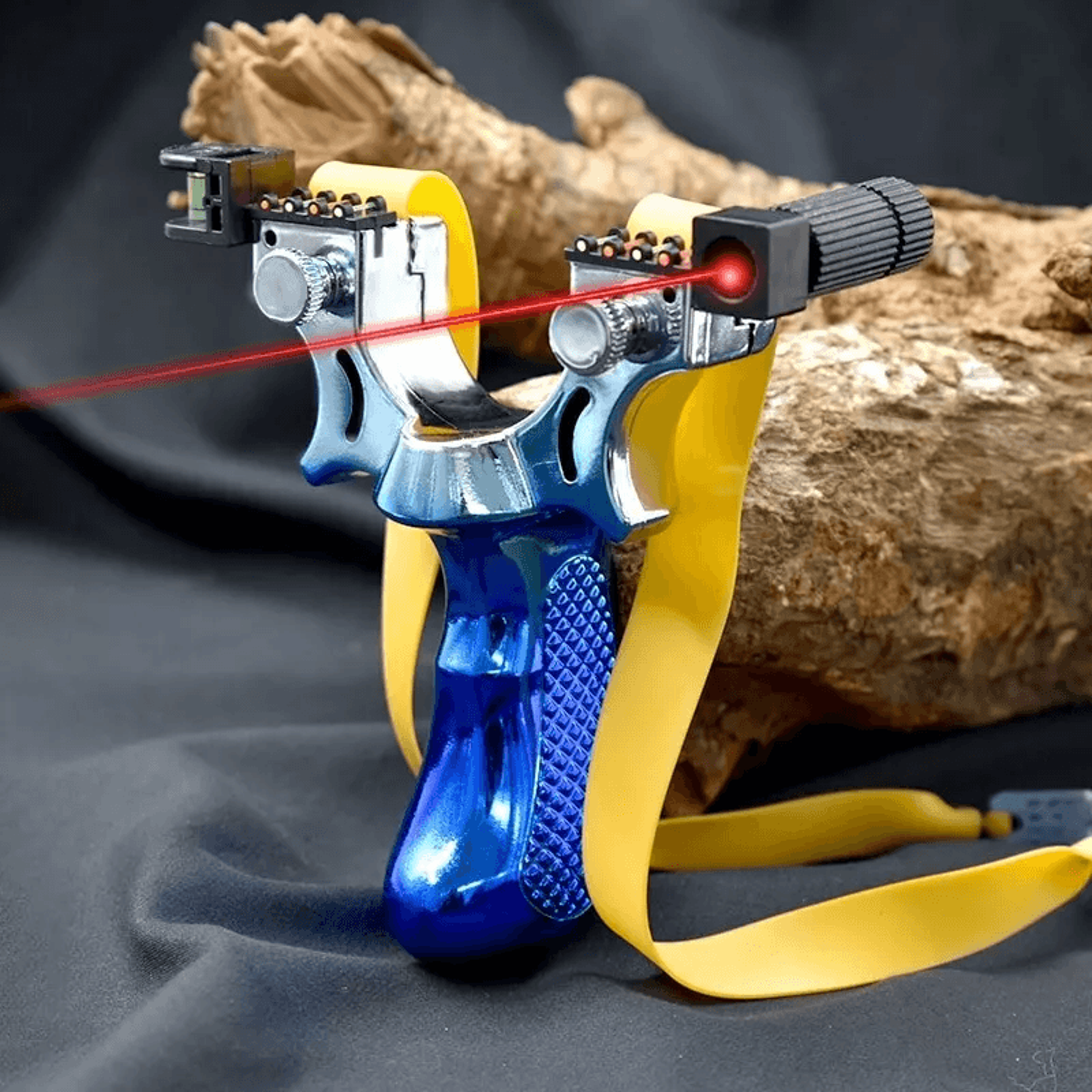 hunting professional catapult laser slingshot with rubber aim point target, ergonomic design, precision accuracy