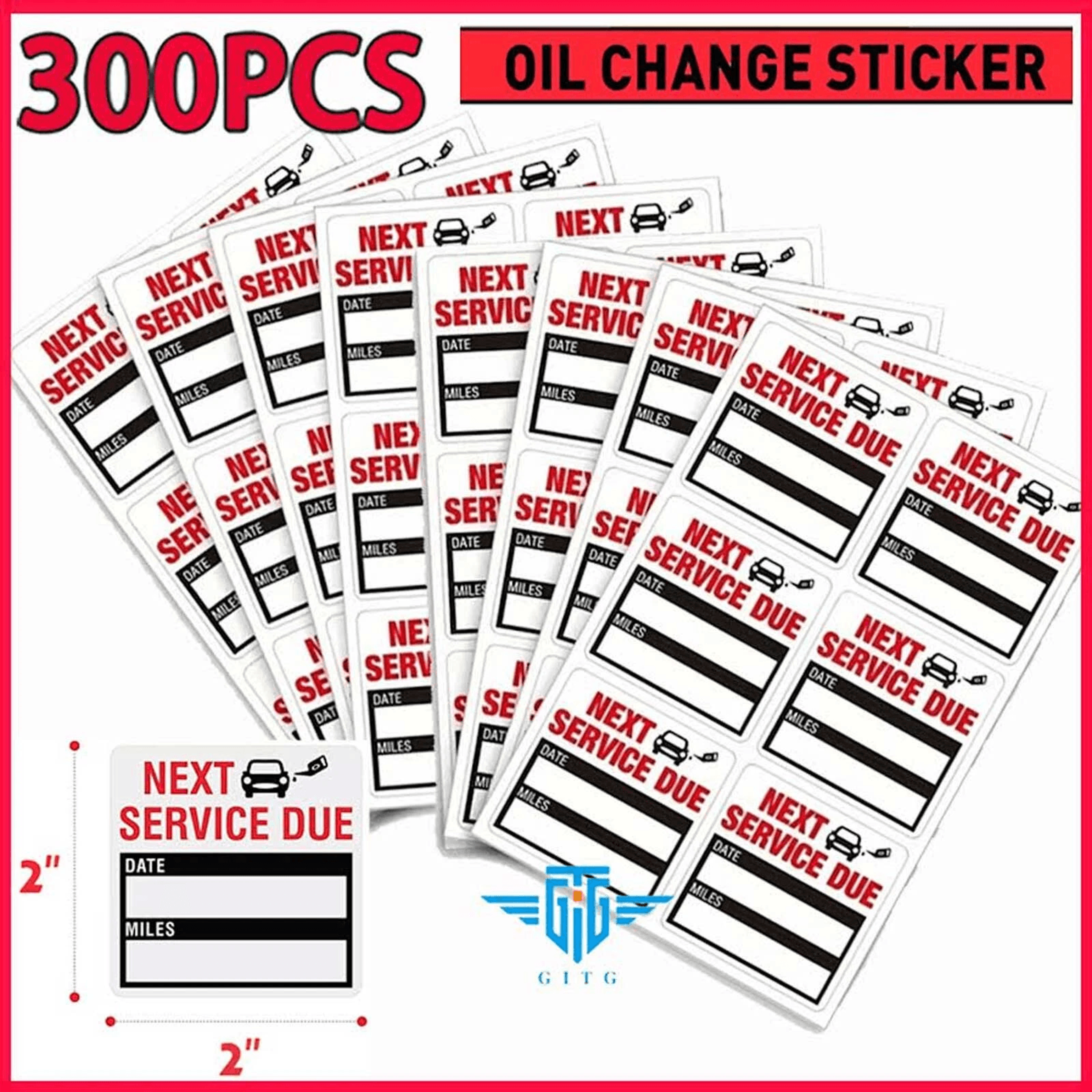 300 oil change service reminder stickers clear window lite pack waterproof, writable labels for auto maintenance