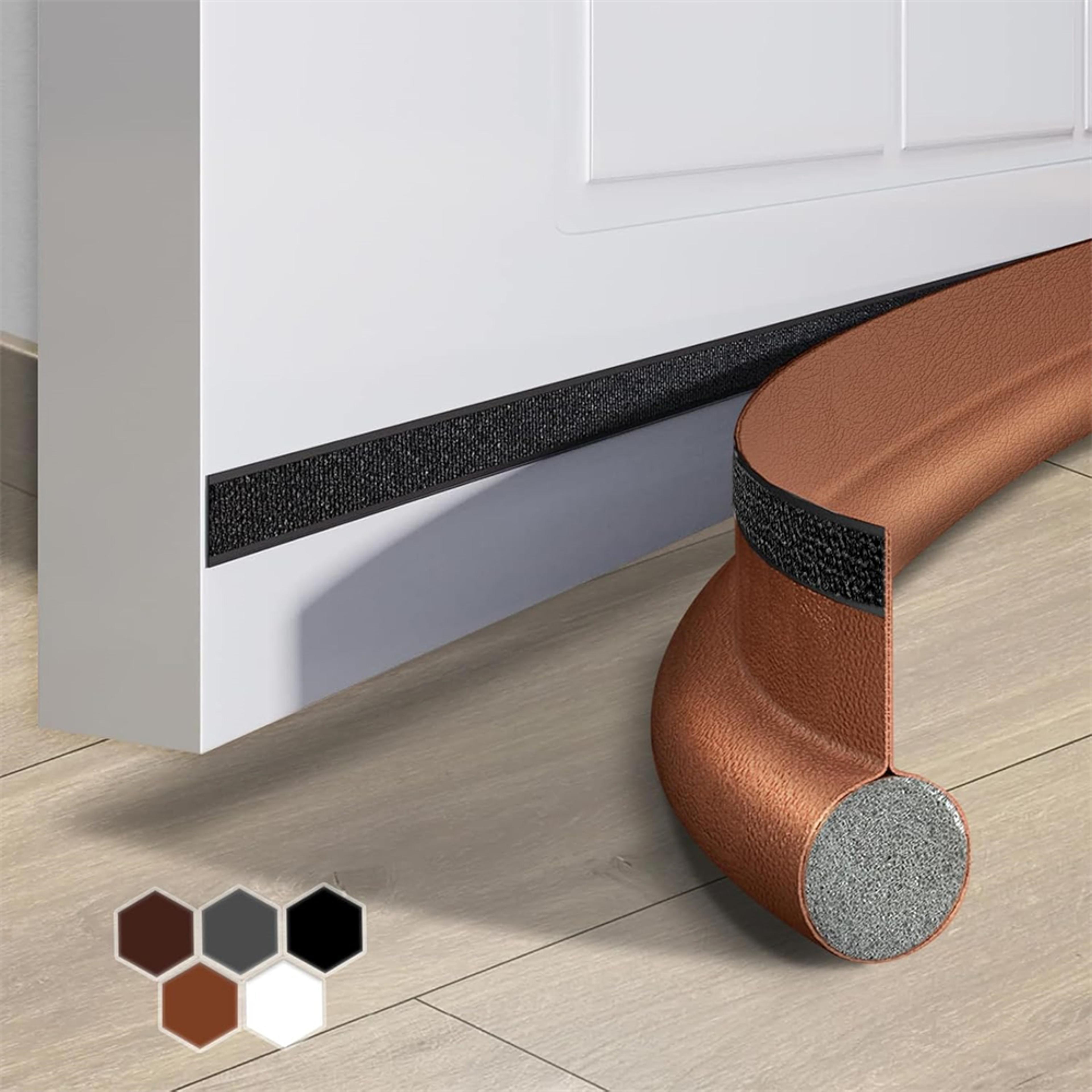adjustable door draft stopper, weather stripping seal for bottom of door, blocks cold, noise & dust, fits all door types