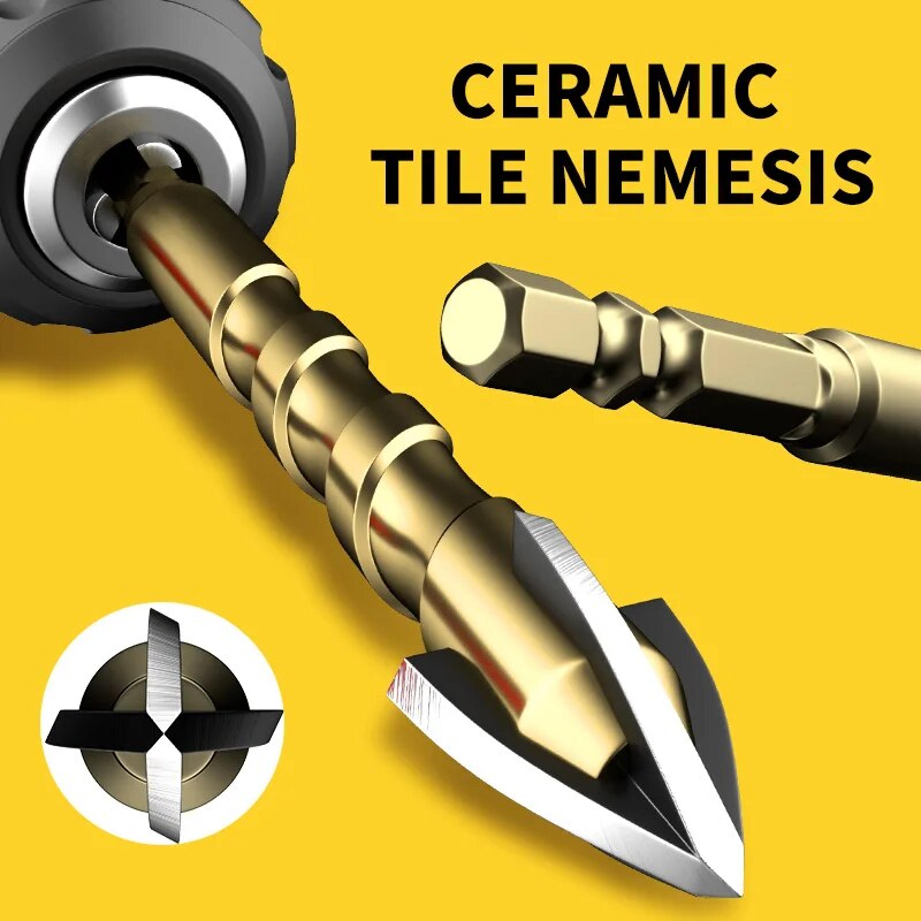 cross hex tile drill bit set, tungsten carbide hard alloy bits for glass, concrete & ceramic tiles