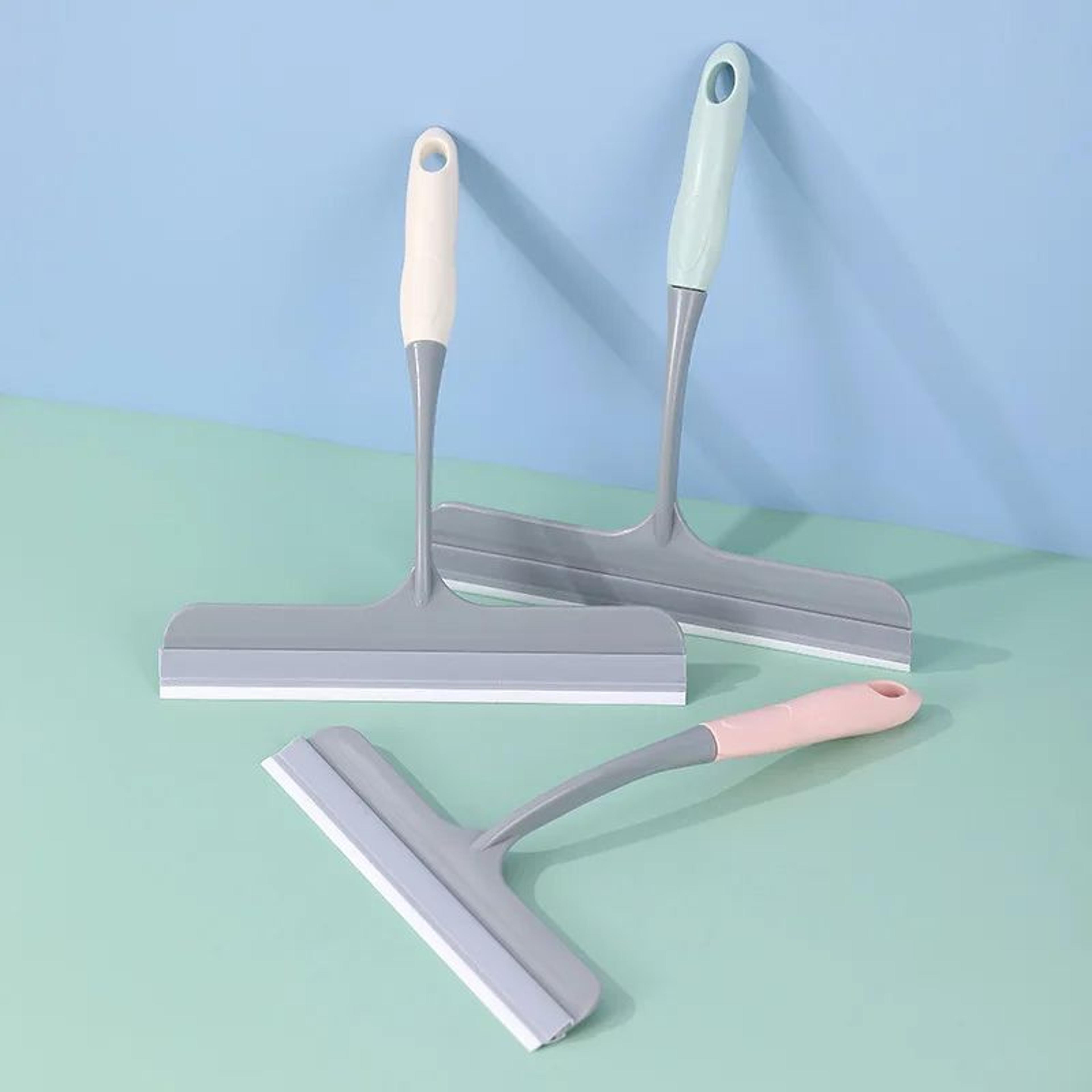 shower window squeegee for shower doors, bathroom glass, car window cleaning, non-slip handle rubber blade