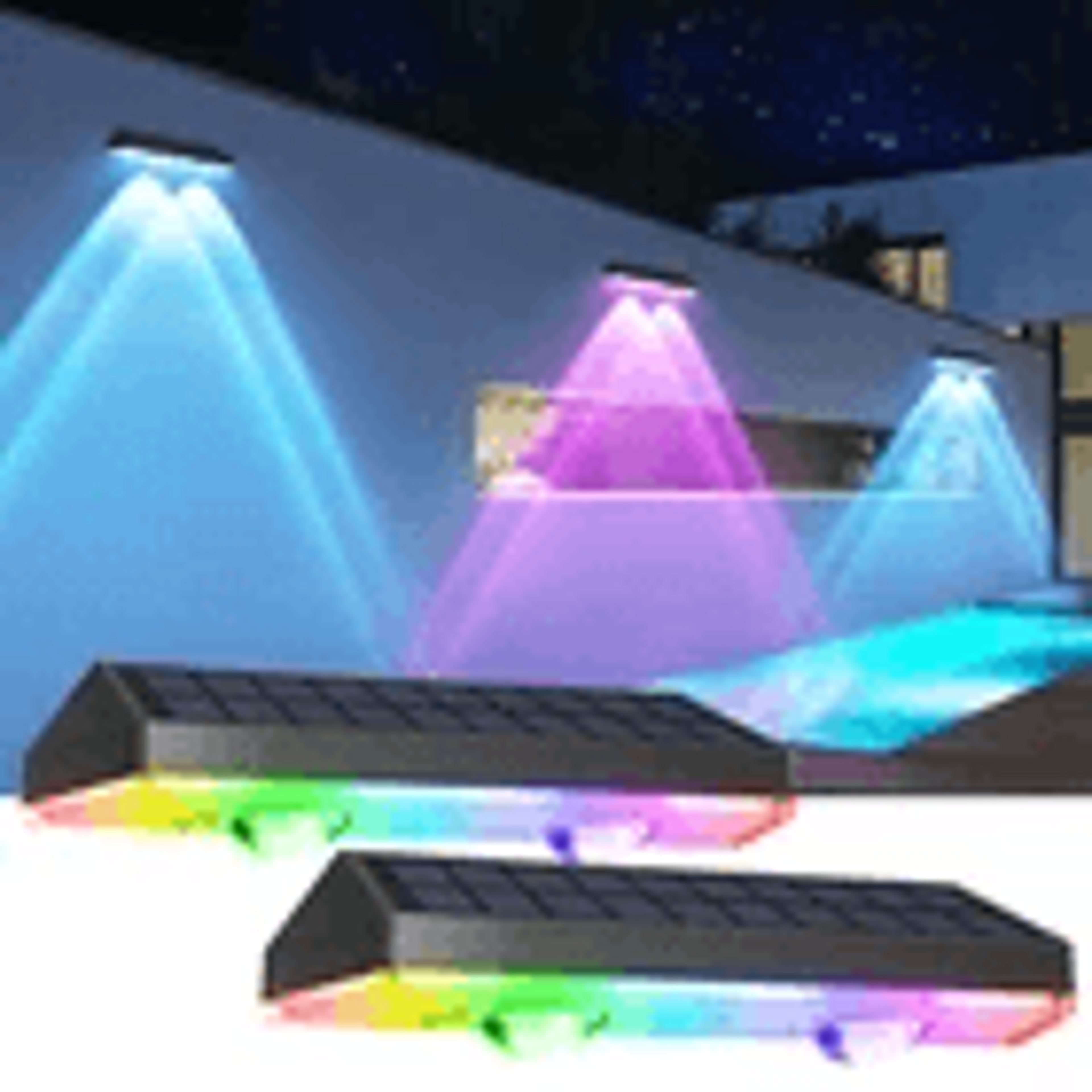 led solar power wall light outdoor garden waterproof fence & deck steps lamp