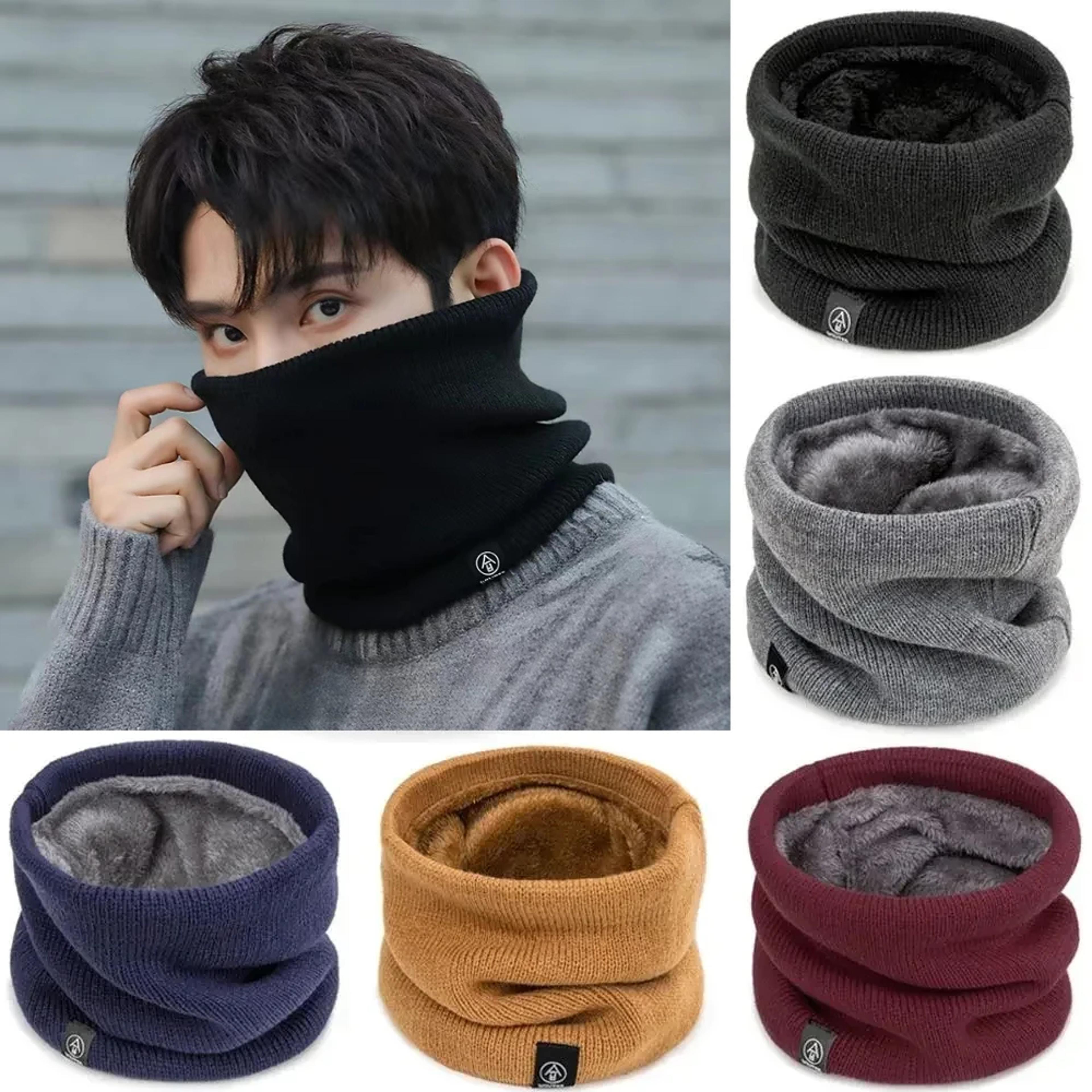 winter neck warmer scarf for women men, soft knitted face cover for hiking, running, skating & cold weather sports
