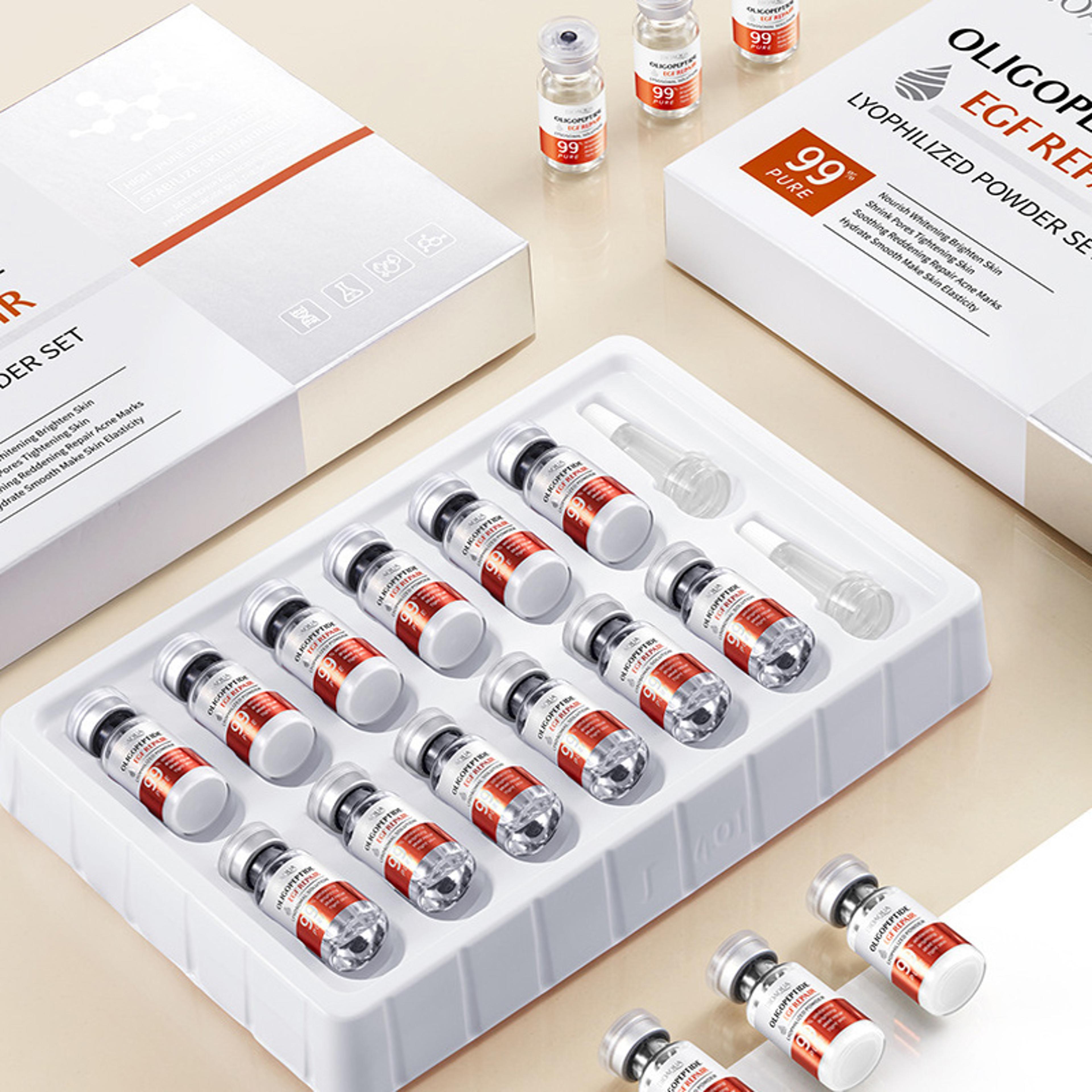 facial microneedling serum yeast freeze-dried powder skin care set anti-aging peptides essence to shrink pores, brighten