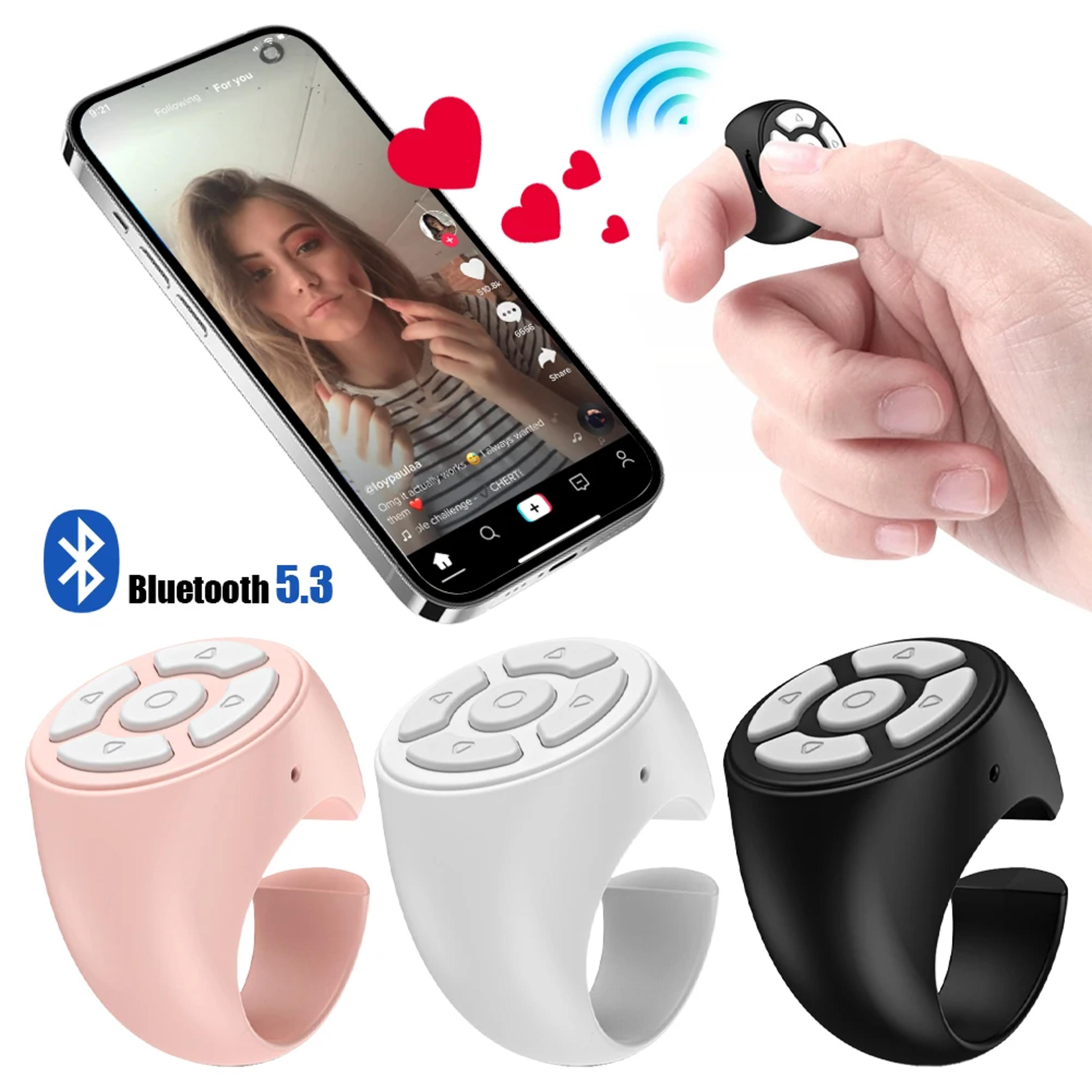 bluetooth finger ring remote wireless page turner & shutter control for phones