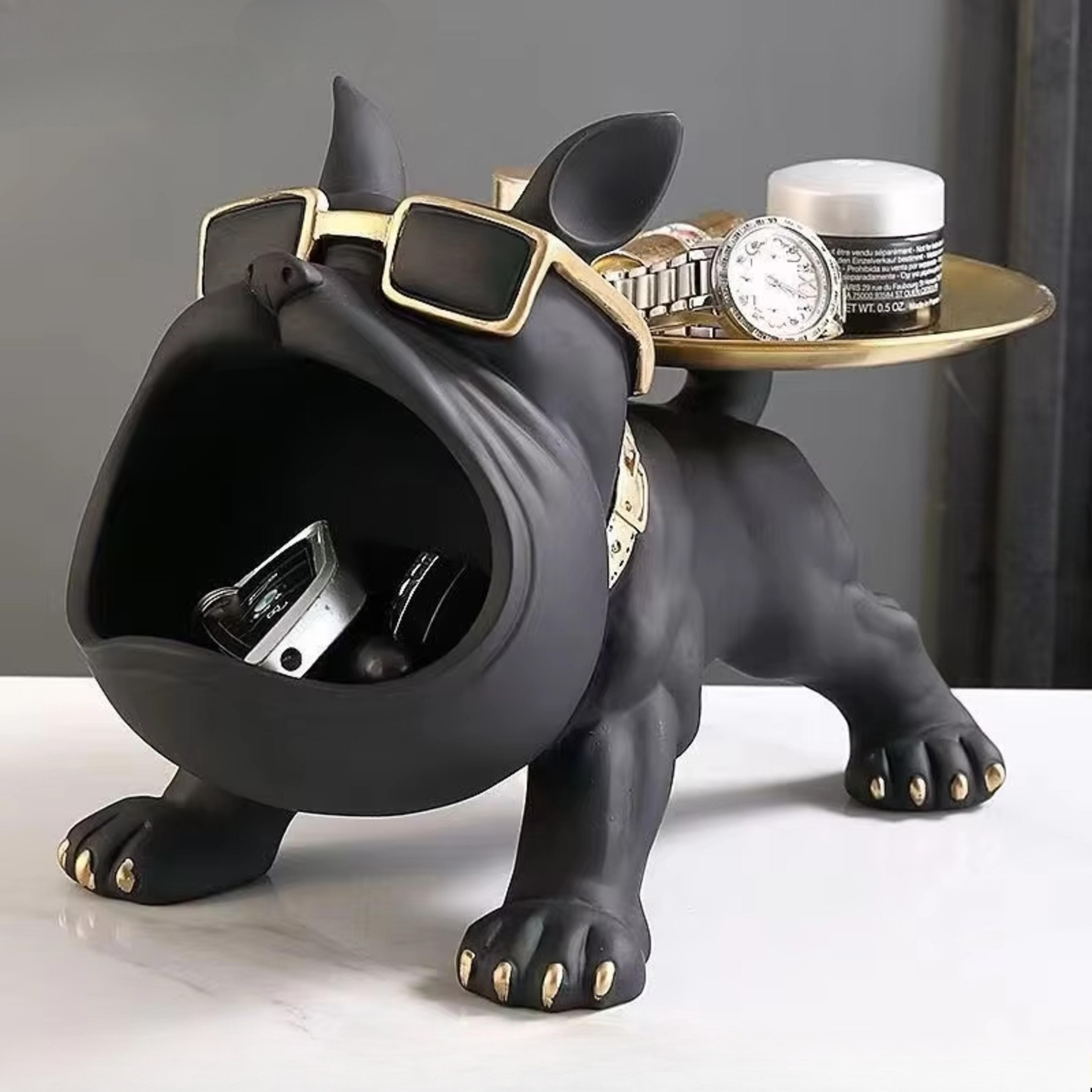 30cm home decor bulldog figurine, resin dog statue storage box animal ornament & art sculpture for living room, office