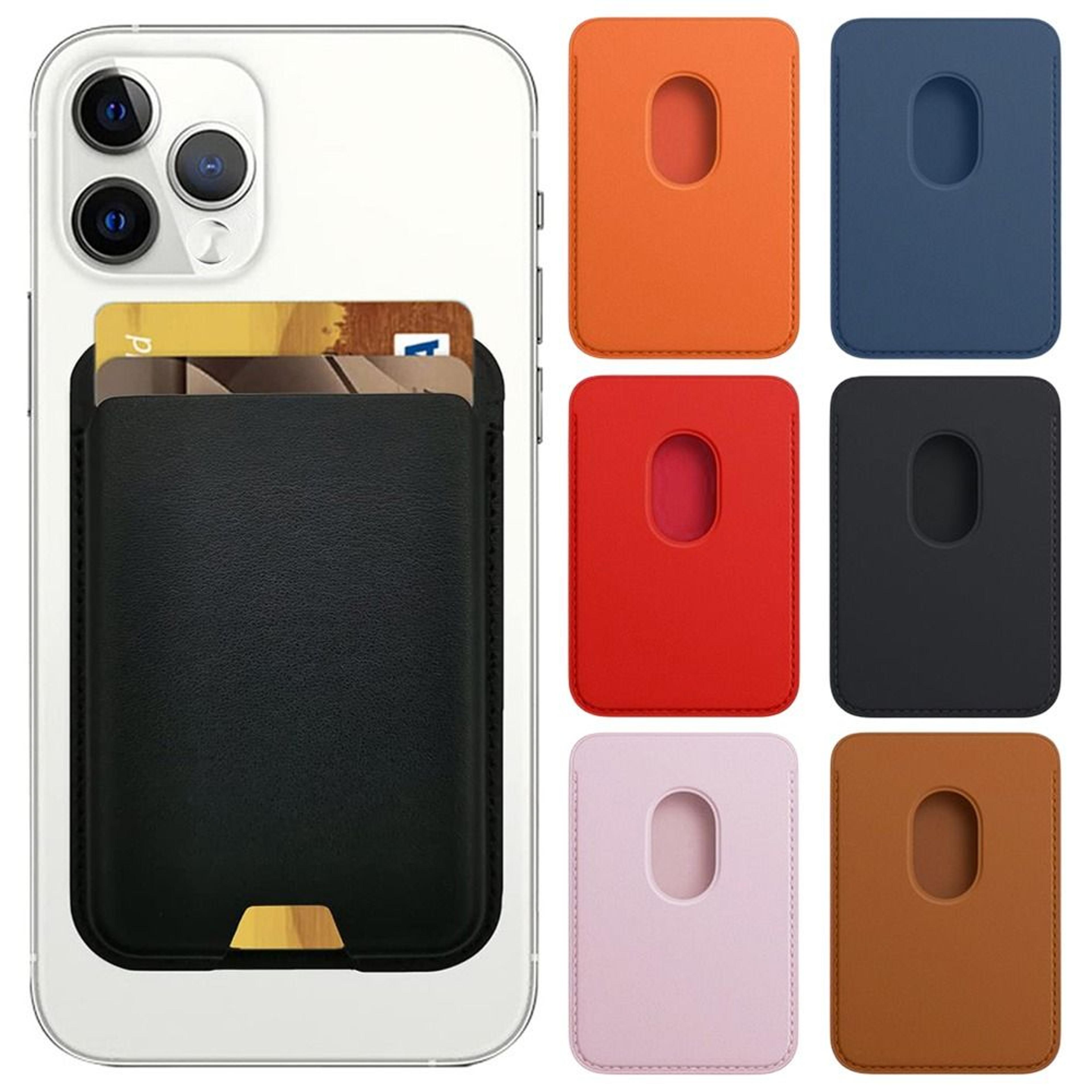 rfid blocking thin wallet for iphone 14 13, magnetic card holder wallet stand, magsafe id card holder case