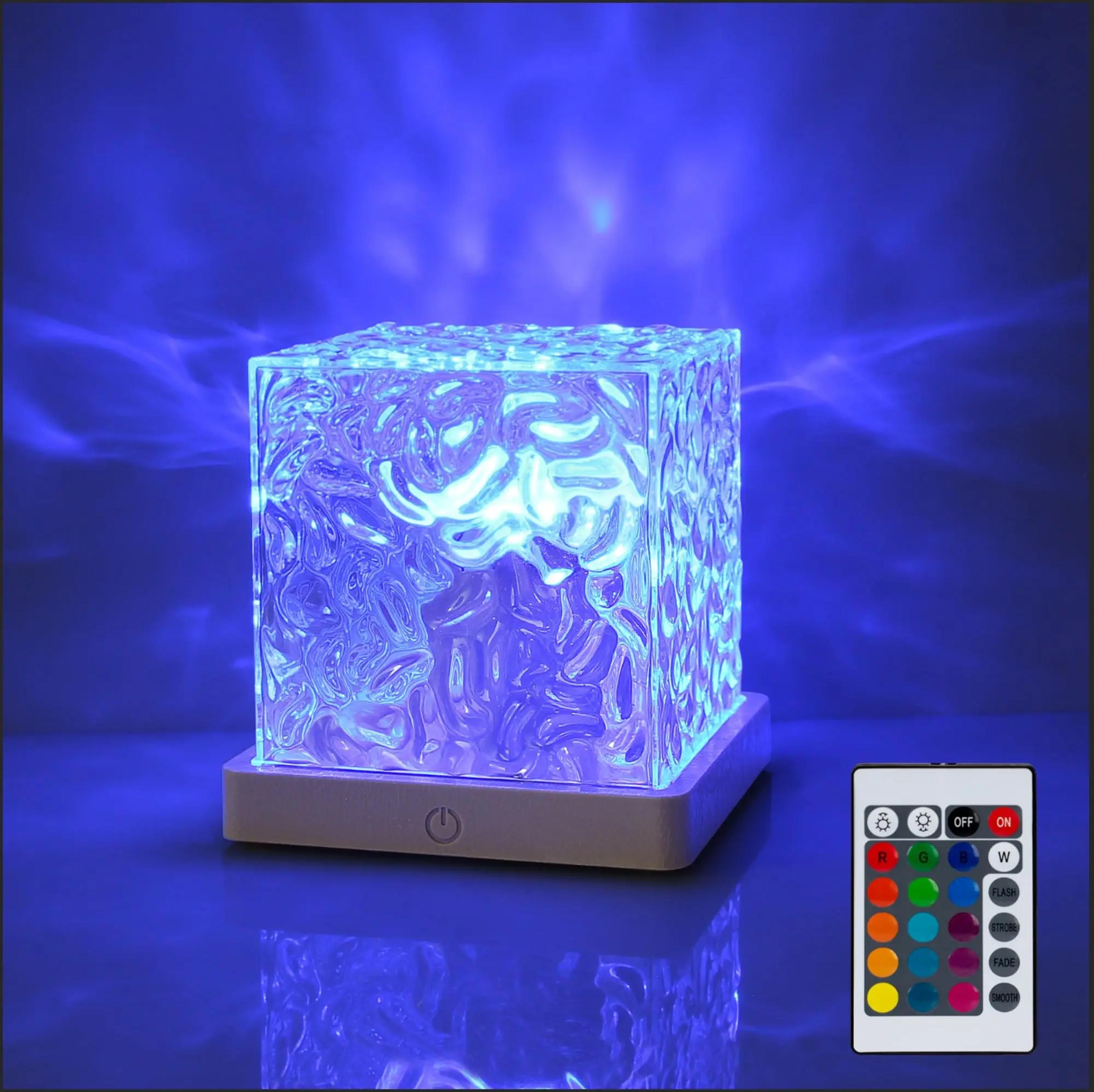 ocean water projector light water ripples lights lamp, luminorthe lumena flame nightlight, bedroom mood decor