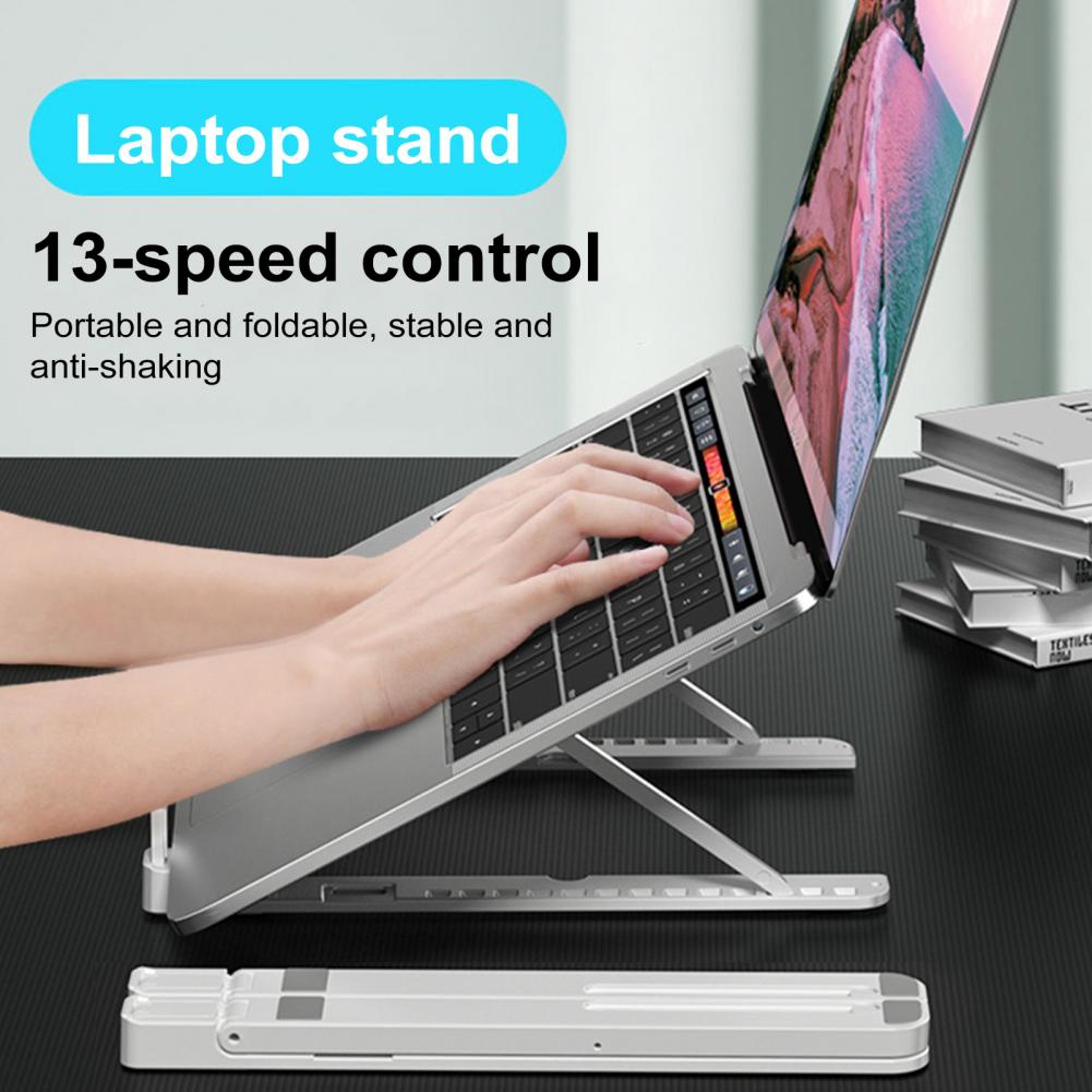 adjustable laptop bracket, ergonomic laptop stand with fan, portable height adjustable riser bracket for high stability