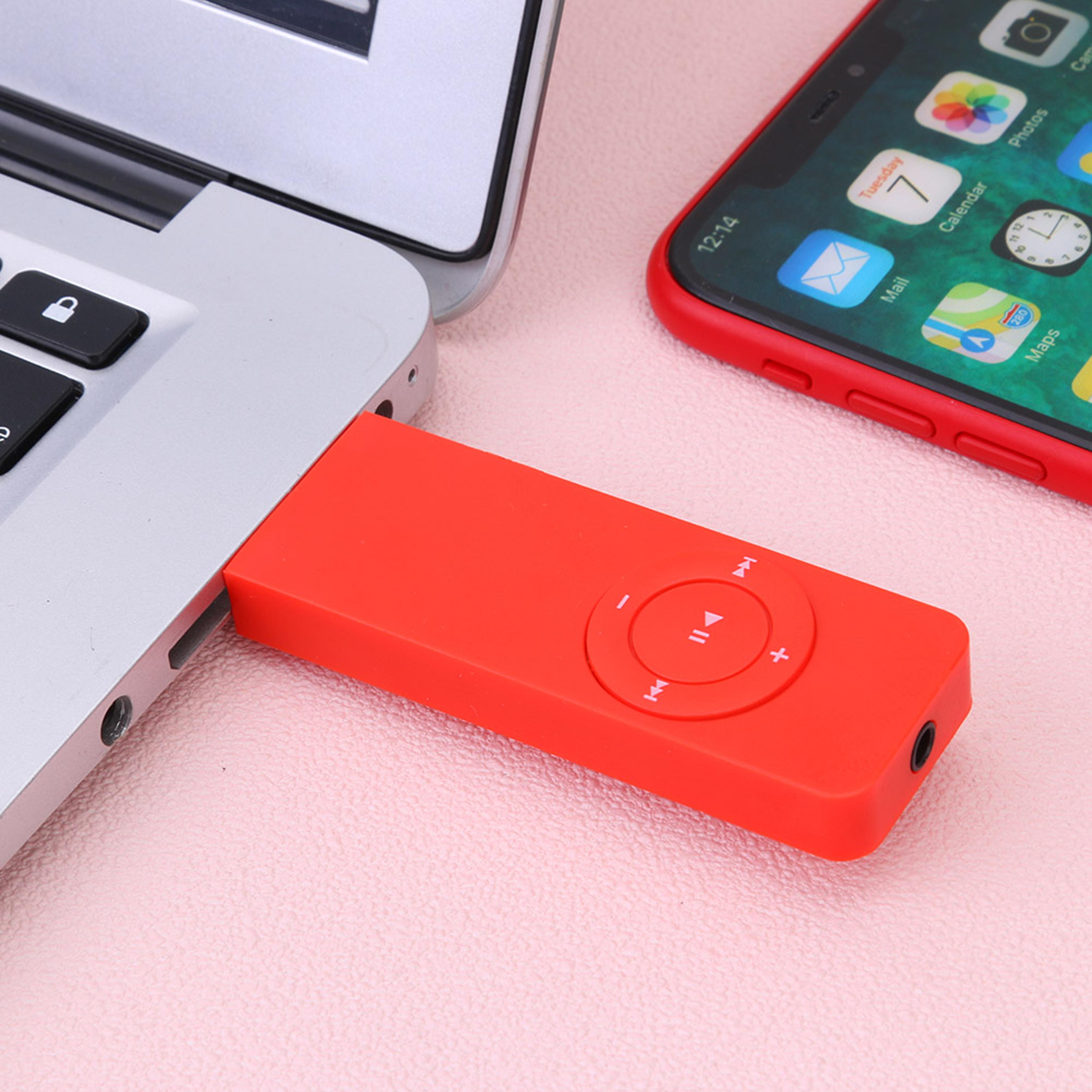 portable usb mini mp3 music player, supports 64gb tf card & otg, built-in 160mah rechargeable battery