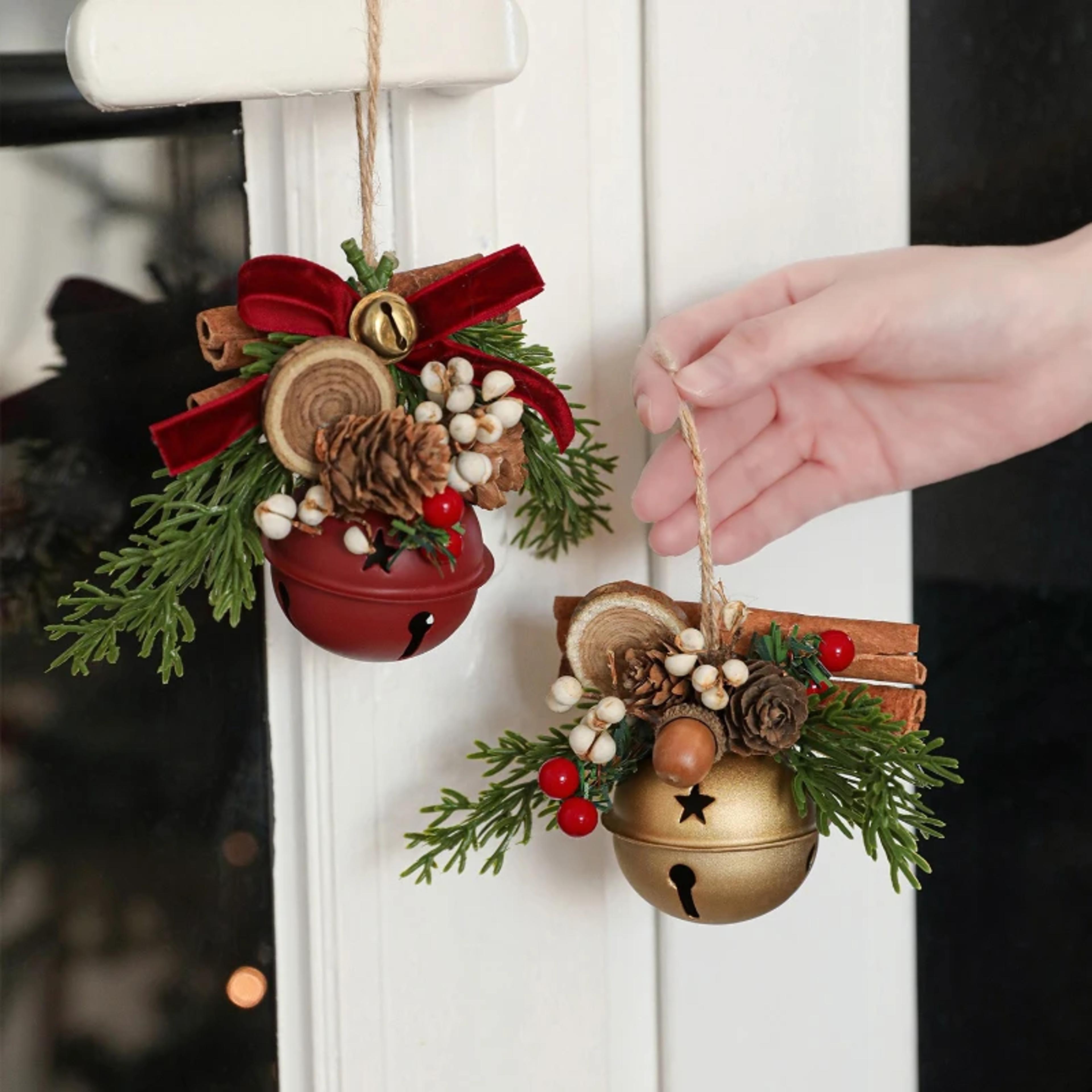 mixed pendant christmas tree, christmas bell antlers bow pinecone bell, showcase car hanging decoration