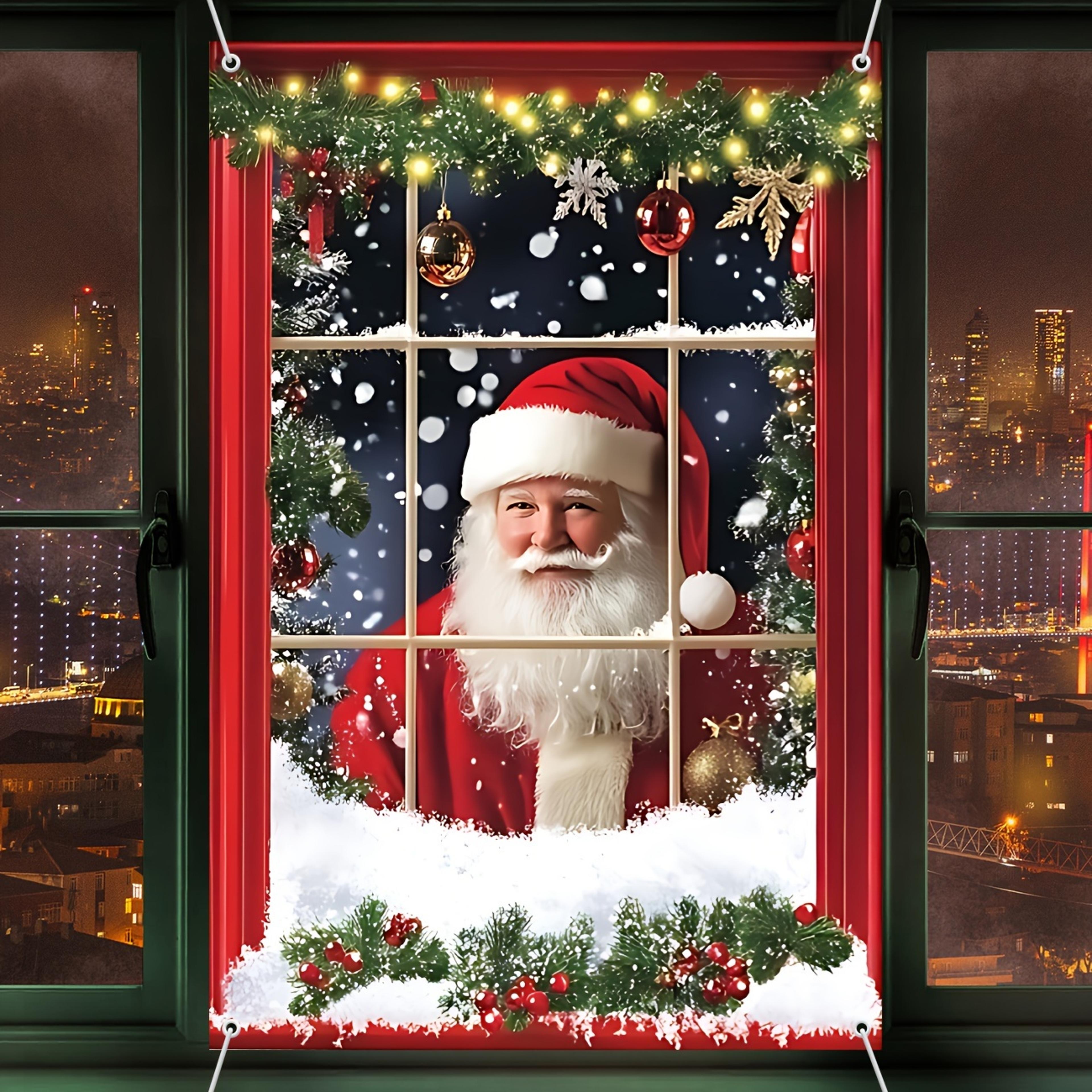 christmas snowman door cover, christmas decoration christmas santa claus window cover, decoration xmas curtain hanging