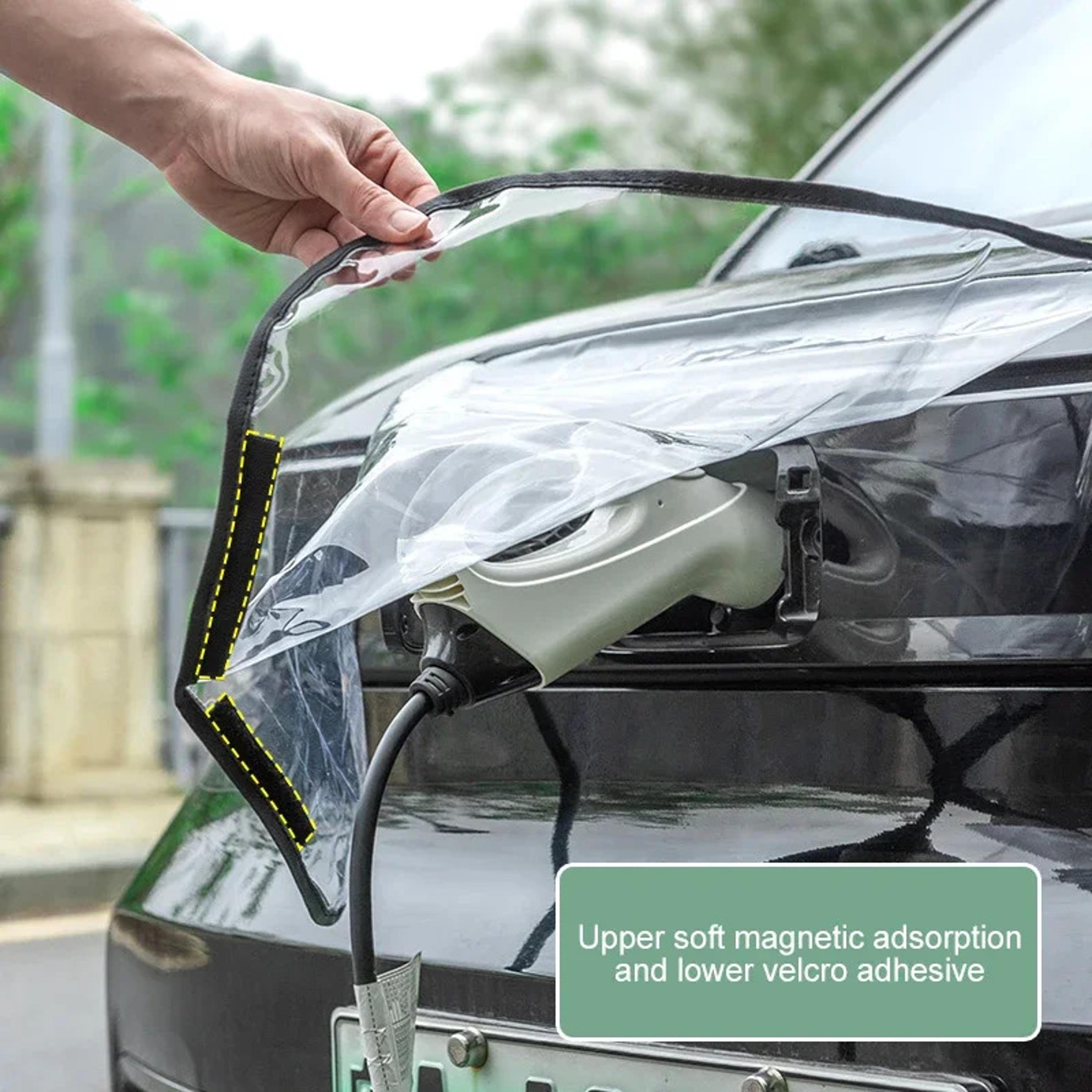 universal ev charging port cover waterproof magnetic rain shield for outdoor electric car charging