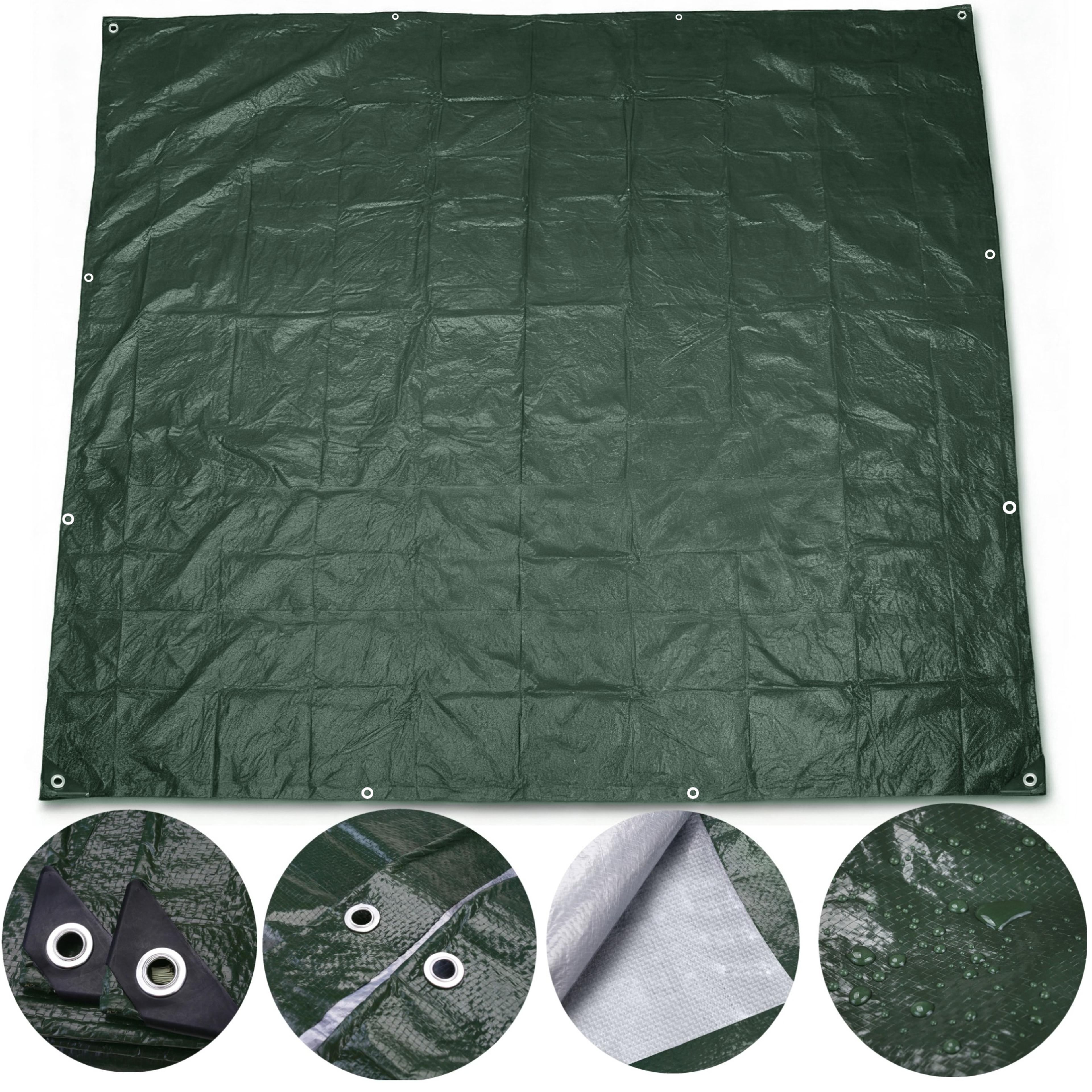 heavy duty waterproof tarp with grommets for patio furniture, camping, roof and car cover