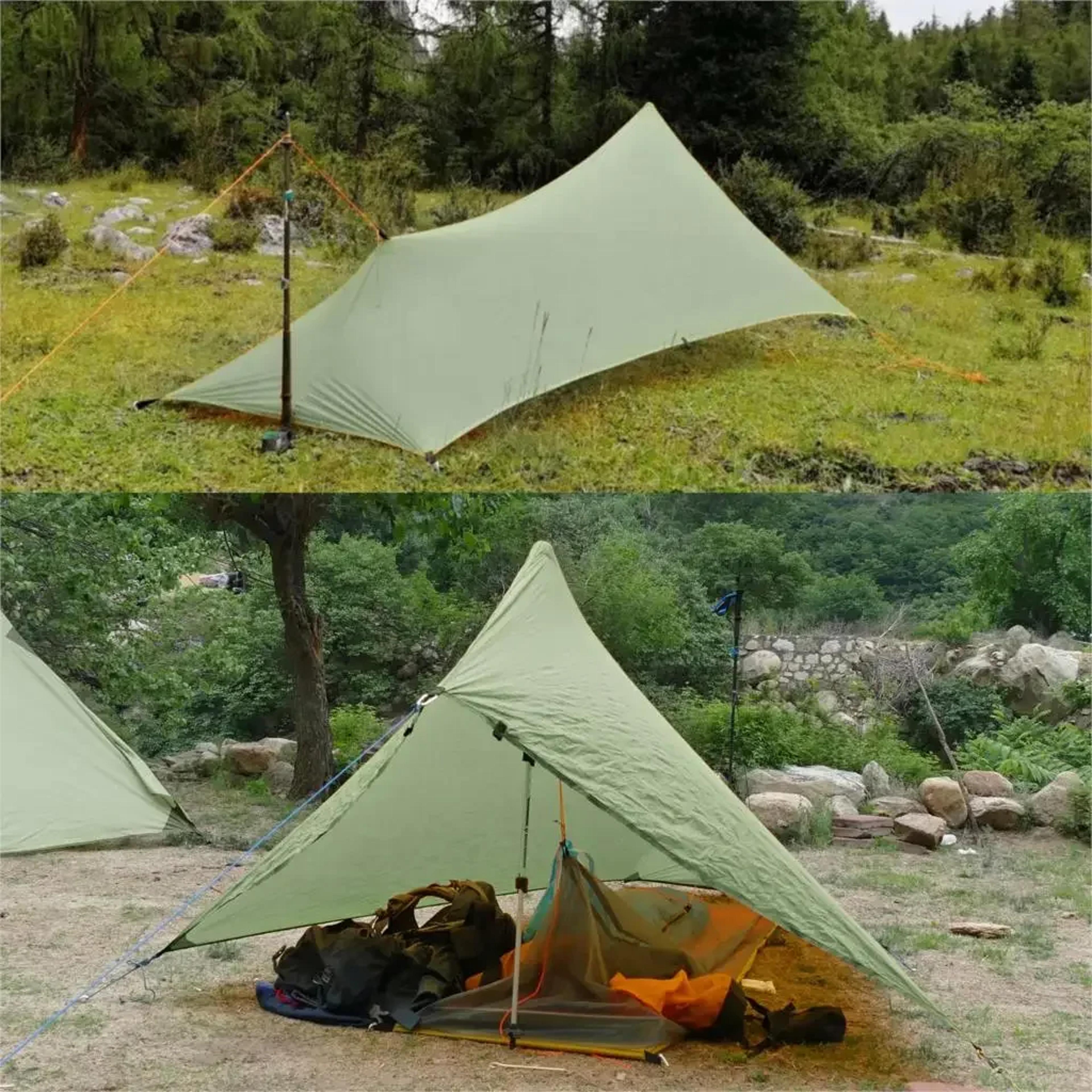 ultralight camping tarp waterproof rain fly silnylon backpacking shelter