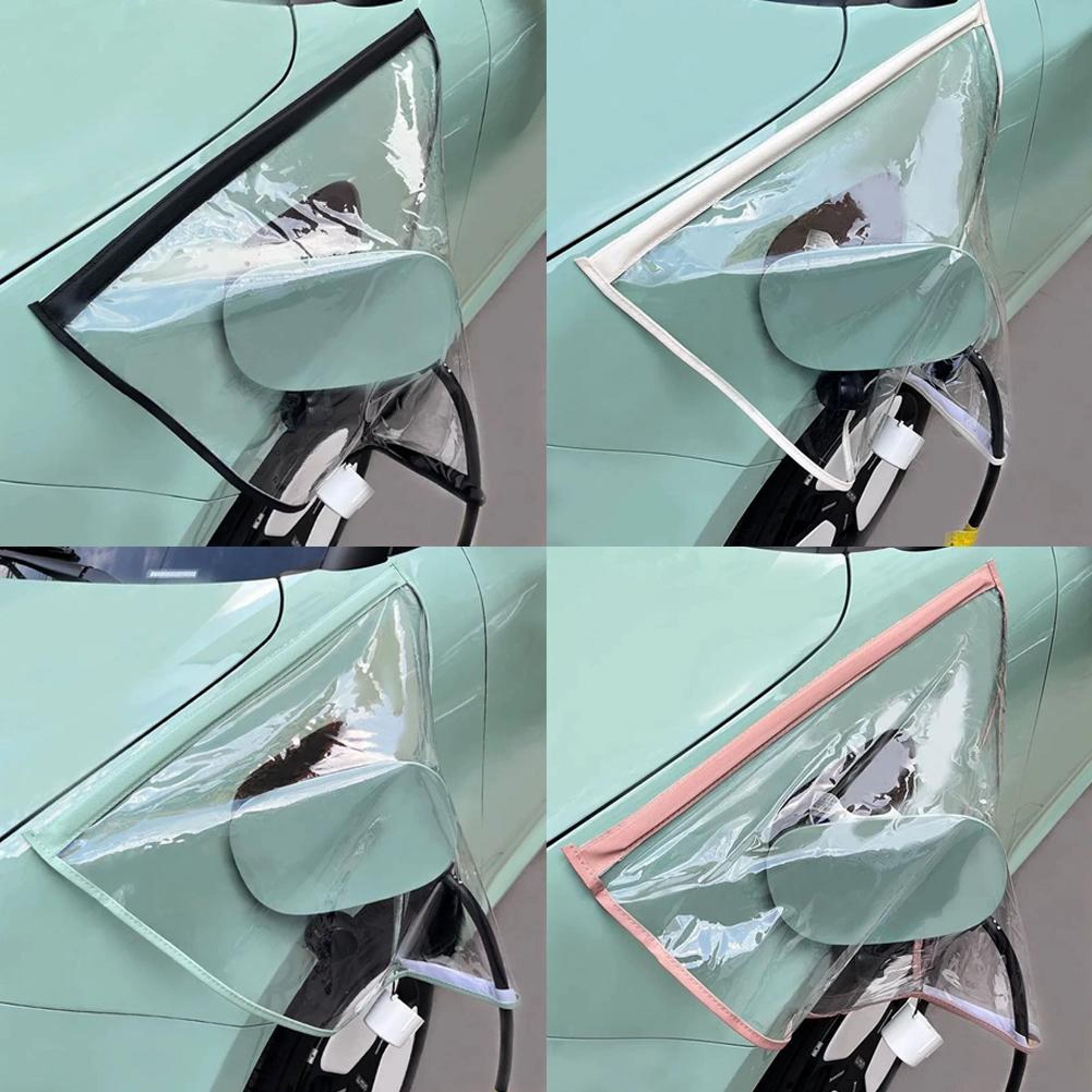 universal ev charger port cover for outdoor charging clear waterproof rain and dust shield