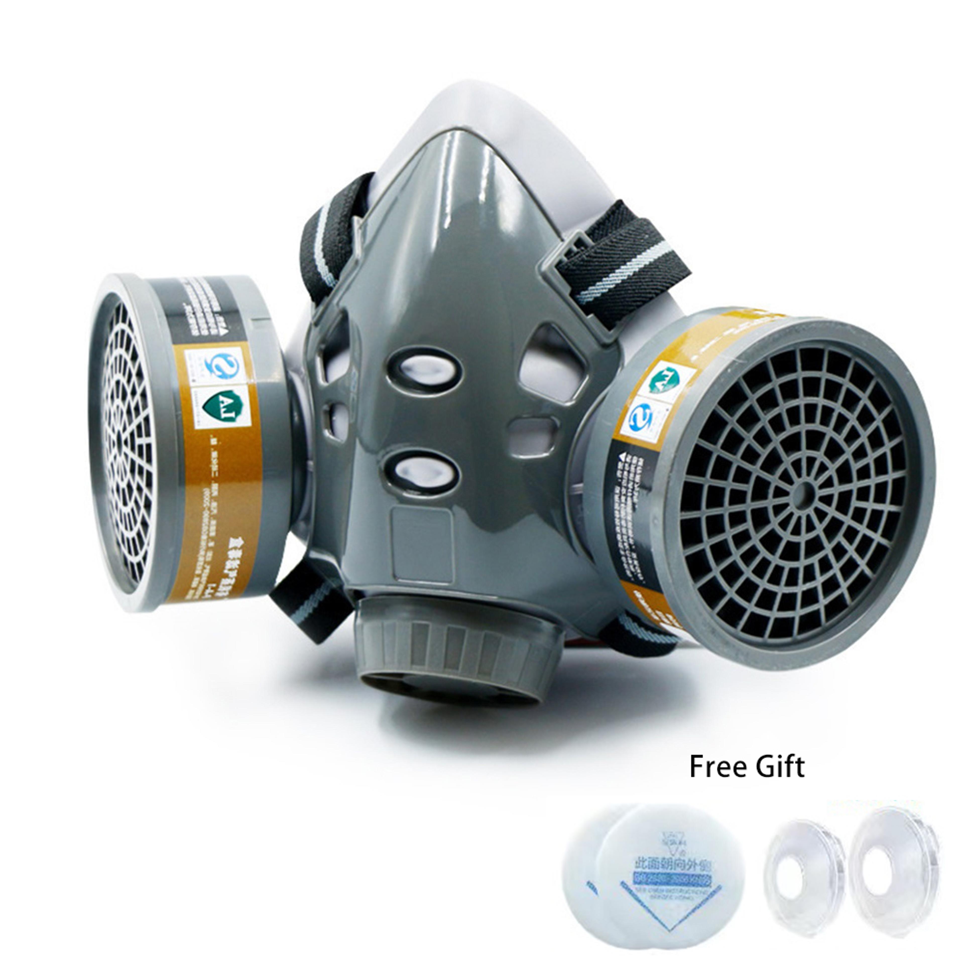 premium dual filter chemical respirator dust mask for work & safety