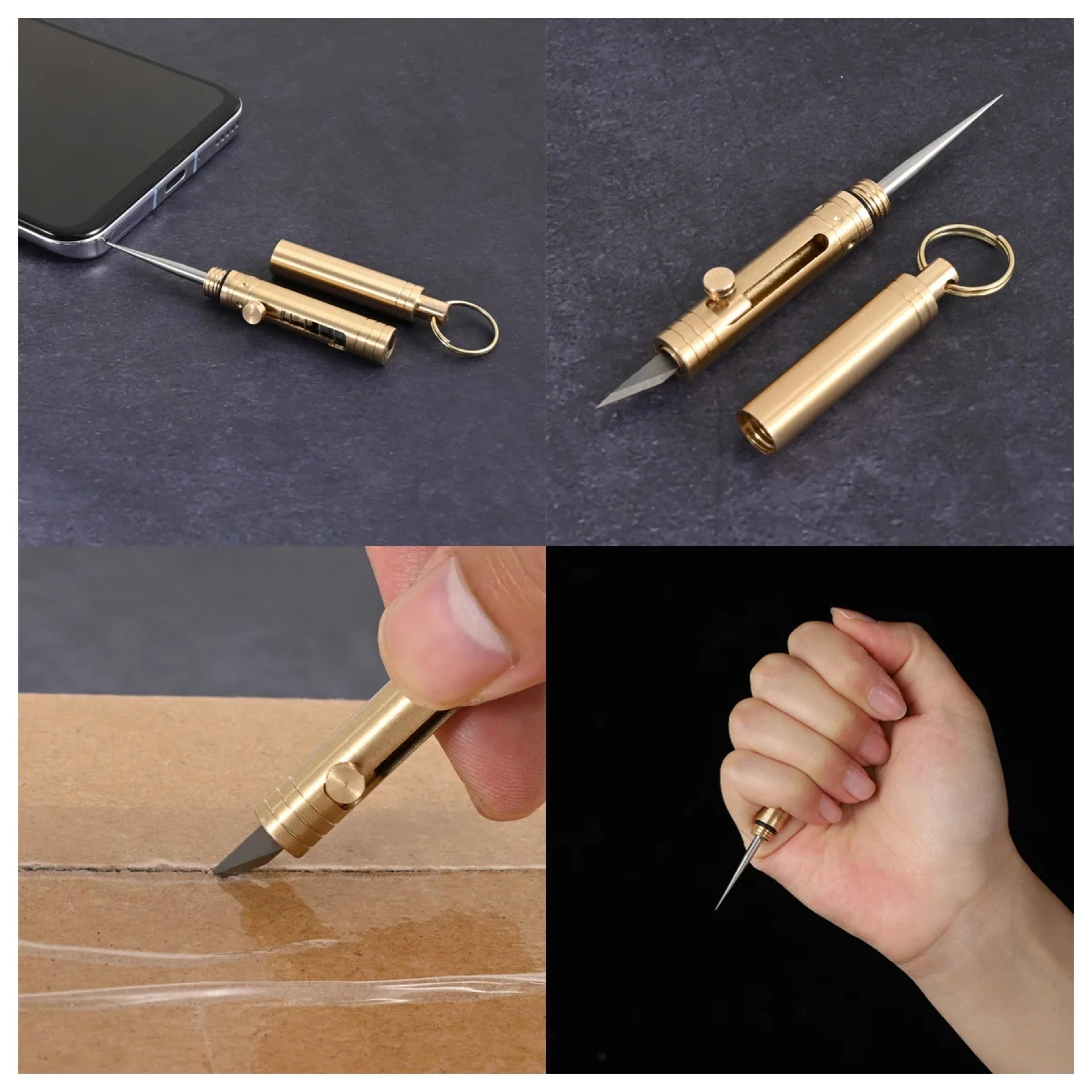 edc brass toothpick keychain multi tool pocket utility pick