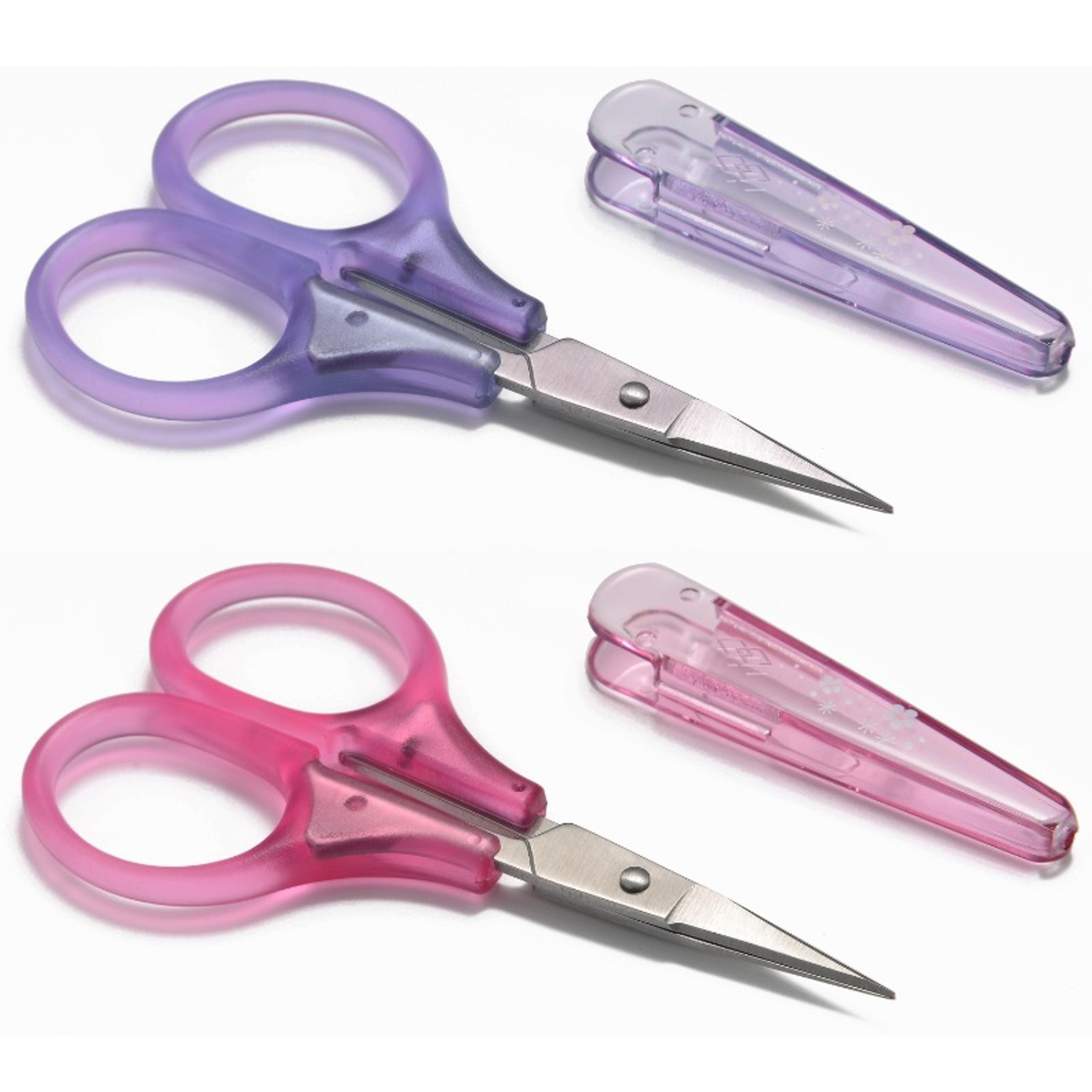 portable craft scissors with protective cap precision stainless steel travel scissors for sewing & diy