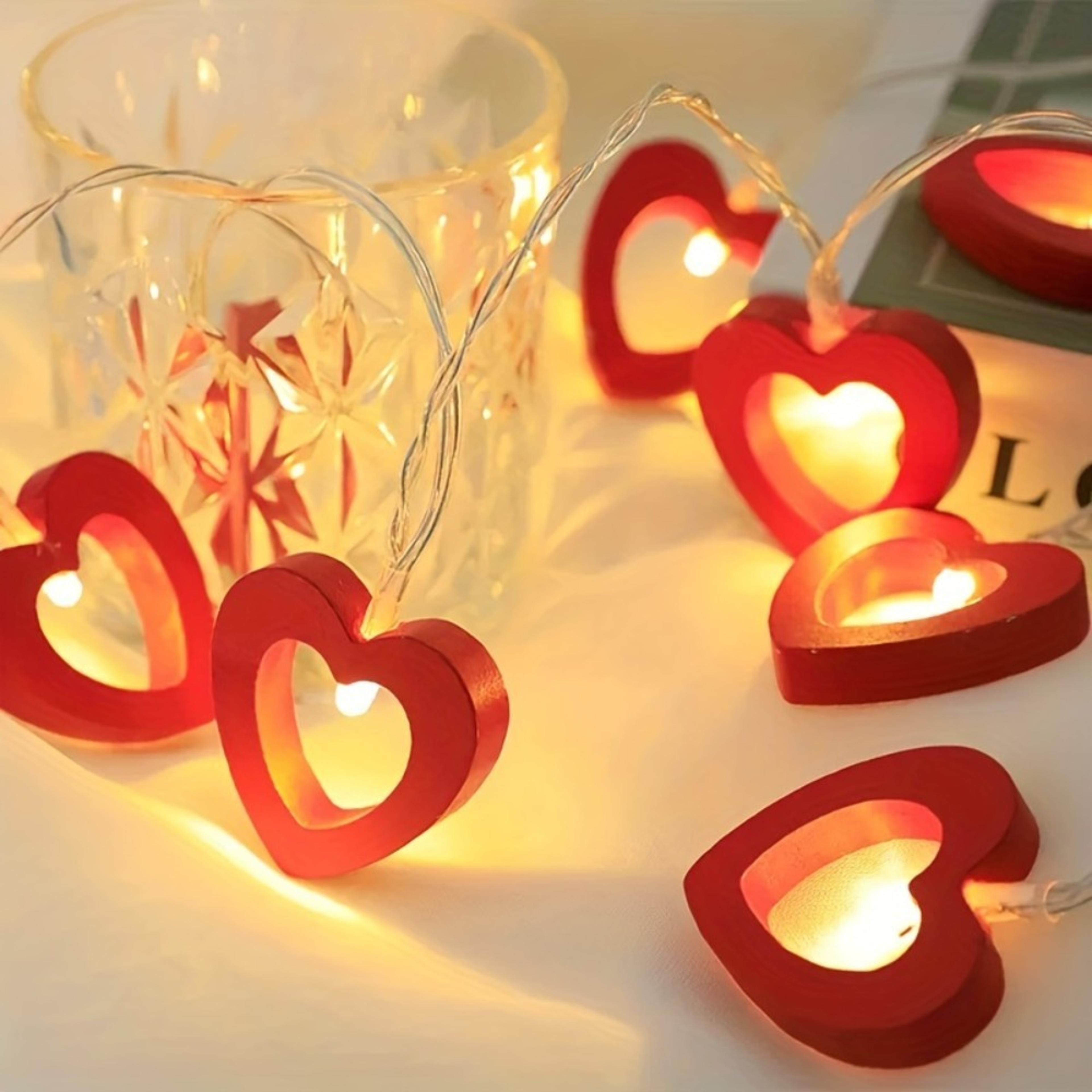 romantic heart led string lights for bedroom, wedding & party decor