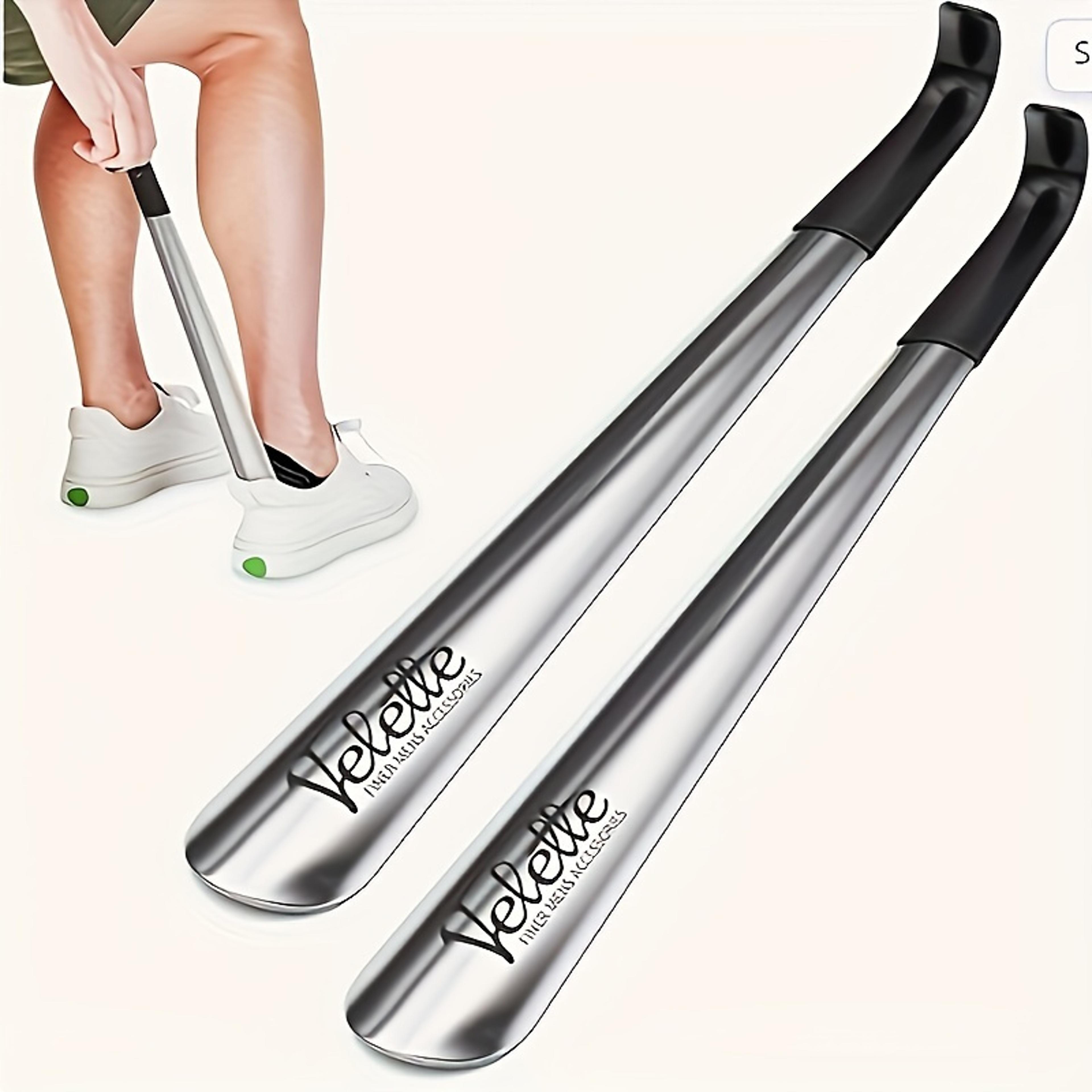 ergoreach long handle stainless steel shoehorn for seniors & easy slip-on comfort