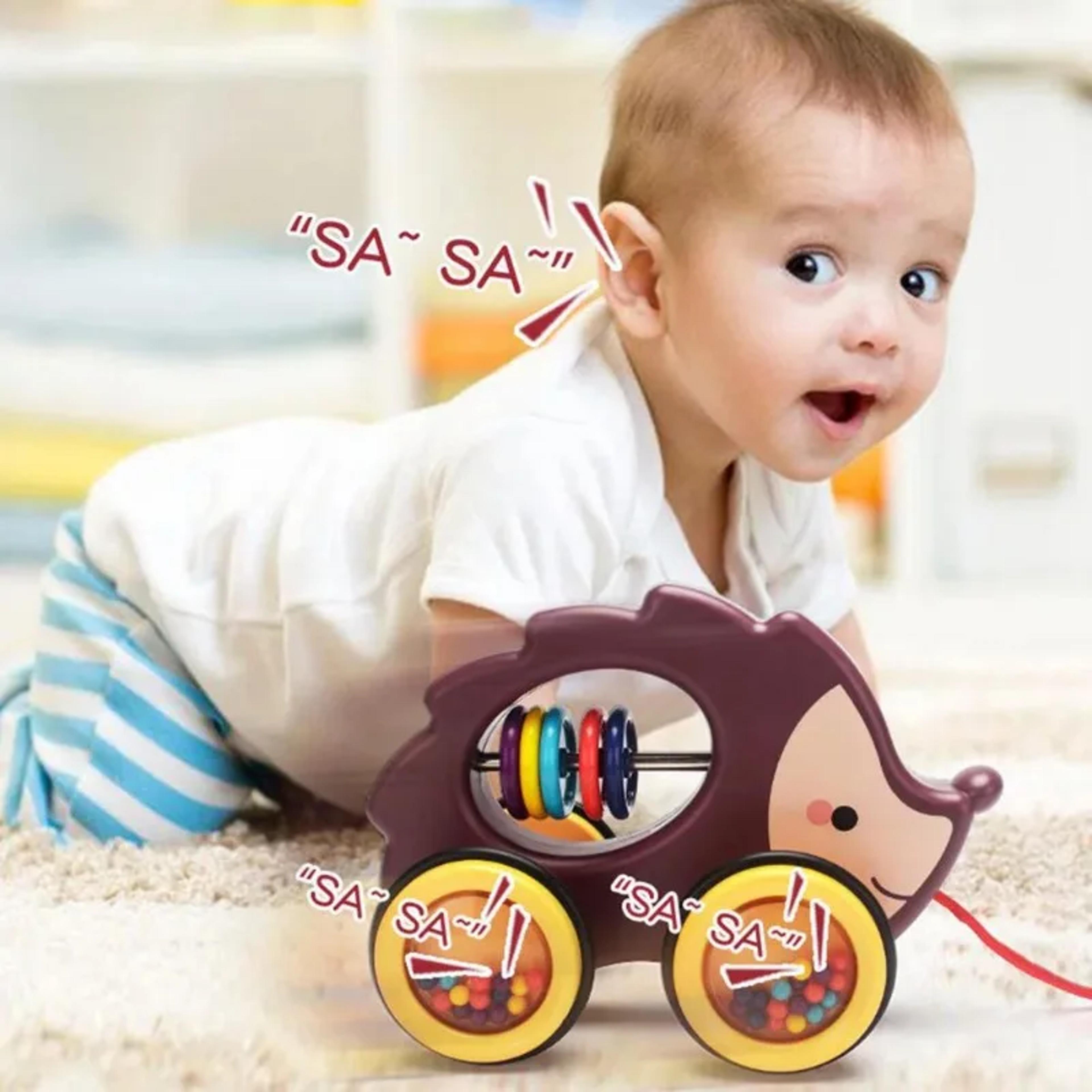 wooden animal pull along toy for toddlers educational walking companion