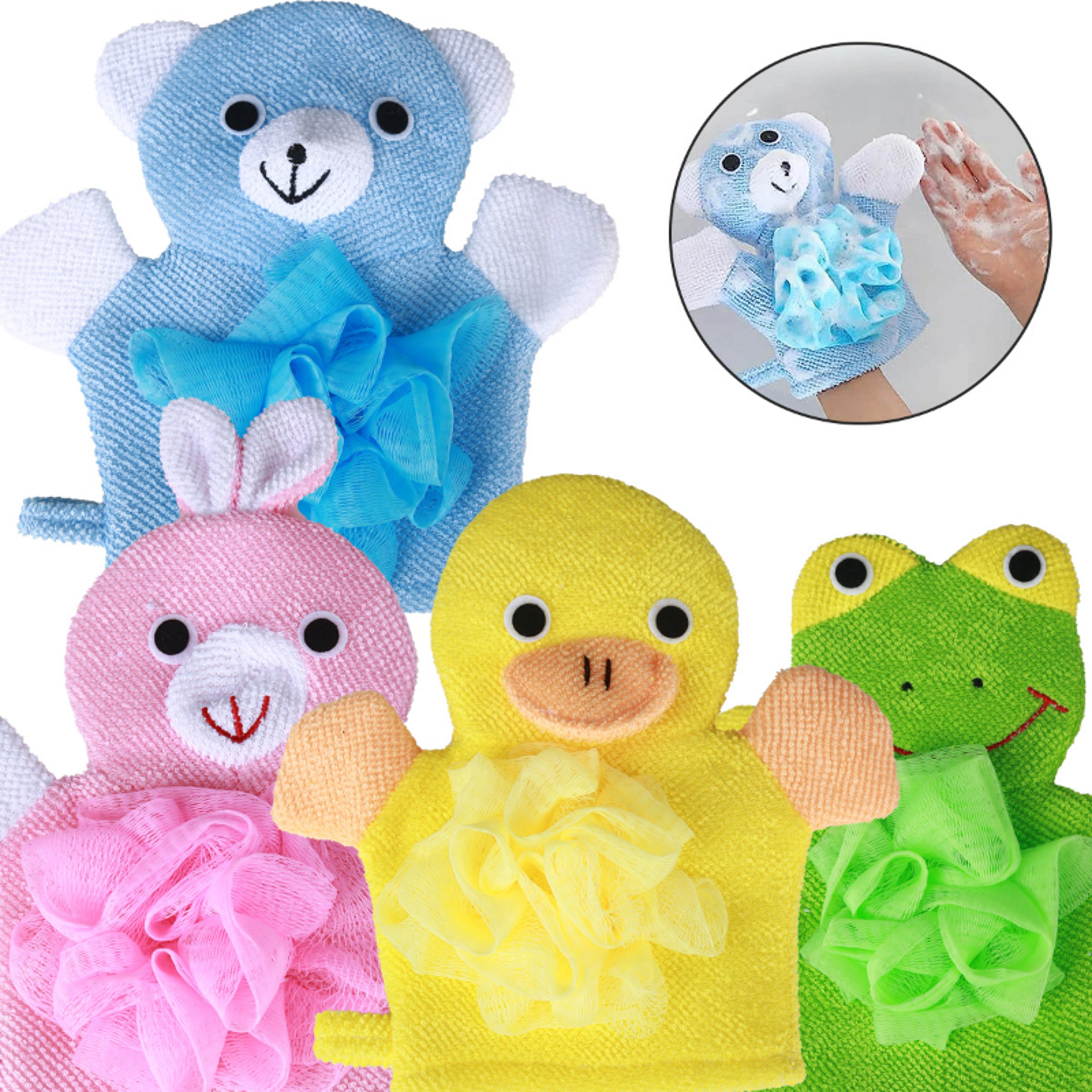 animal friends kids bath mitt sponge for fun & gentle bath time