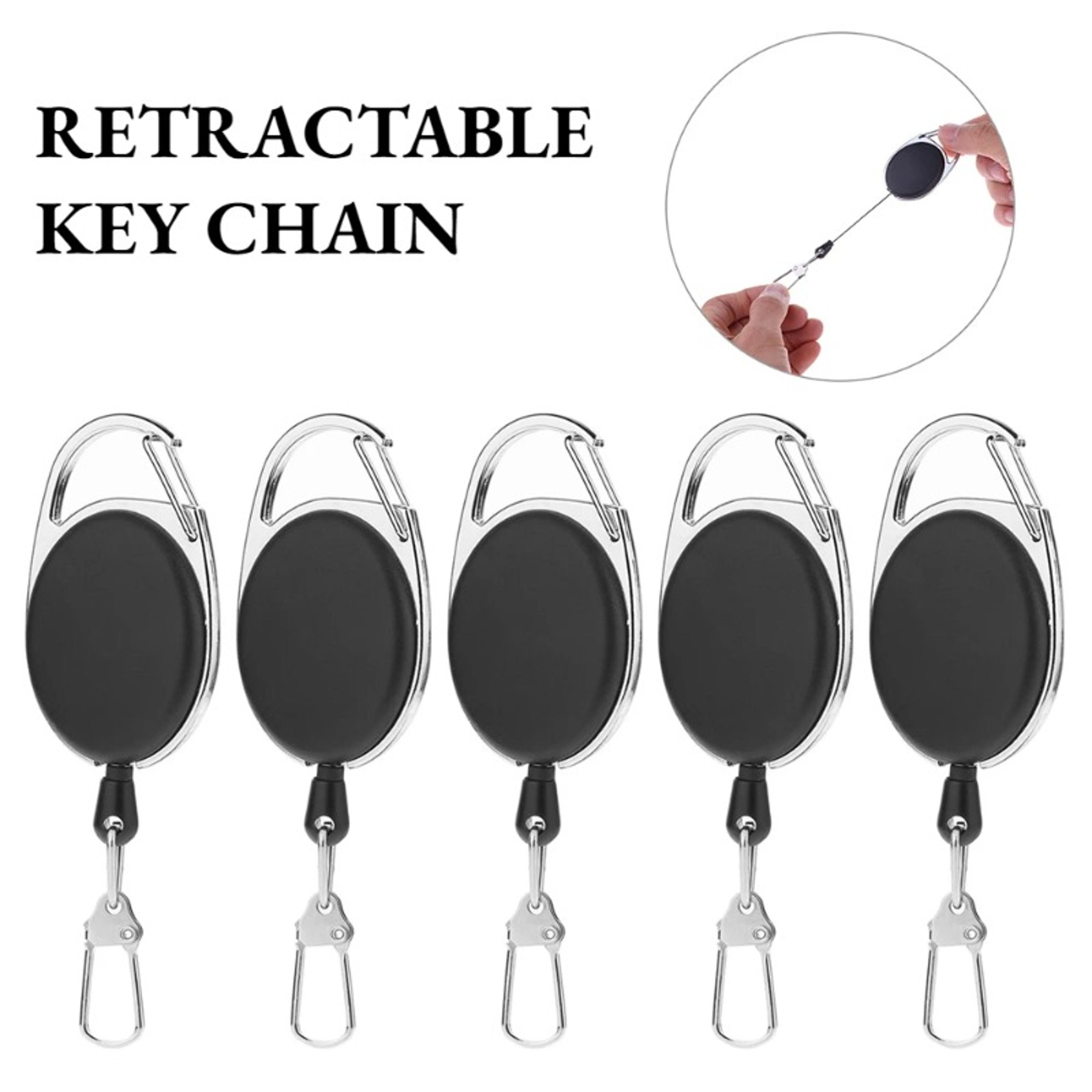 secureclip retractable badge holder & keychain reel for id cards, keys, backpacks and outdoor gear