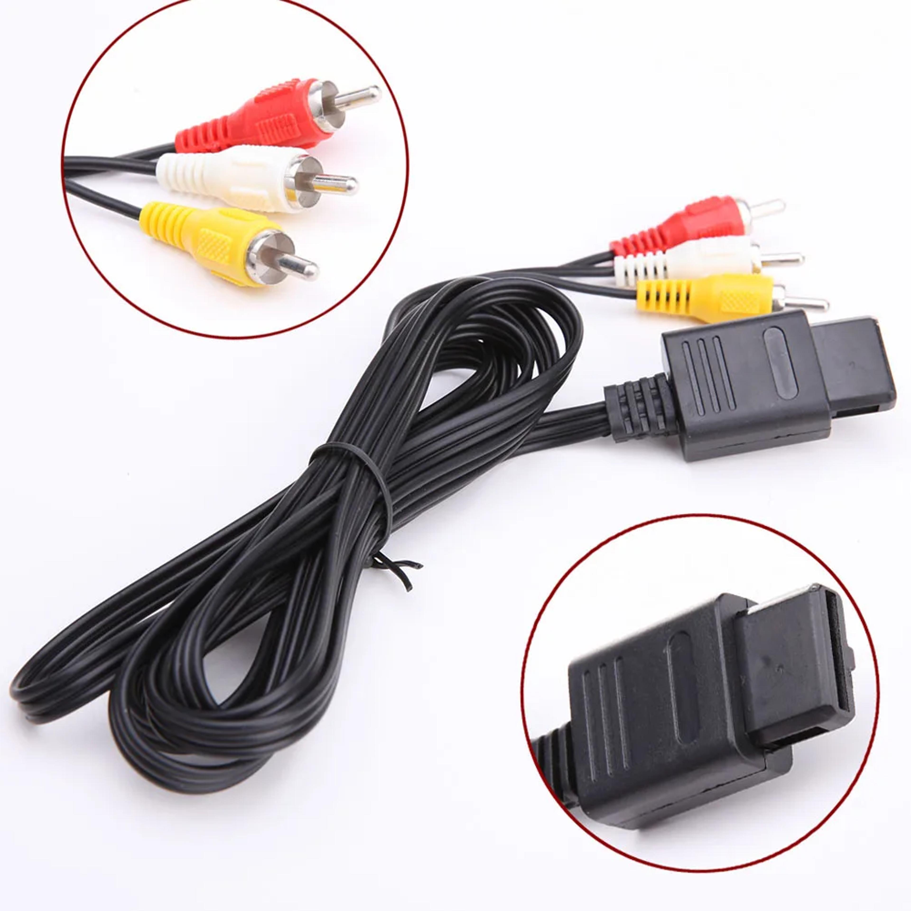 retro av cable for nintendo , gamecube & snes ft rca composite tv connection cord