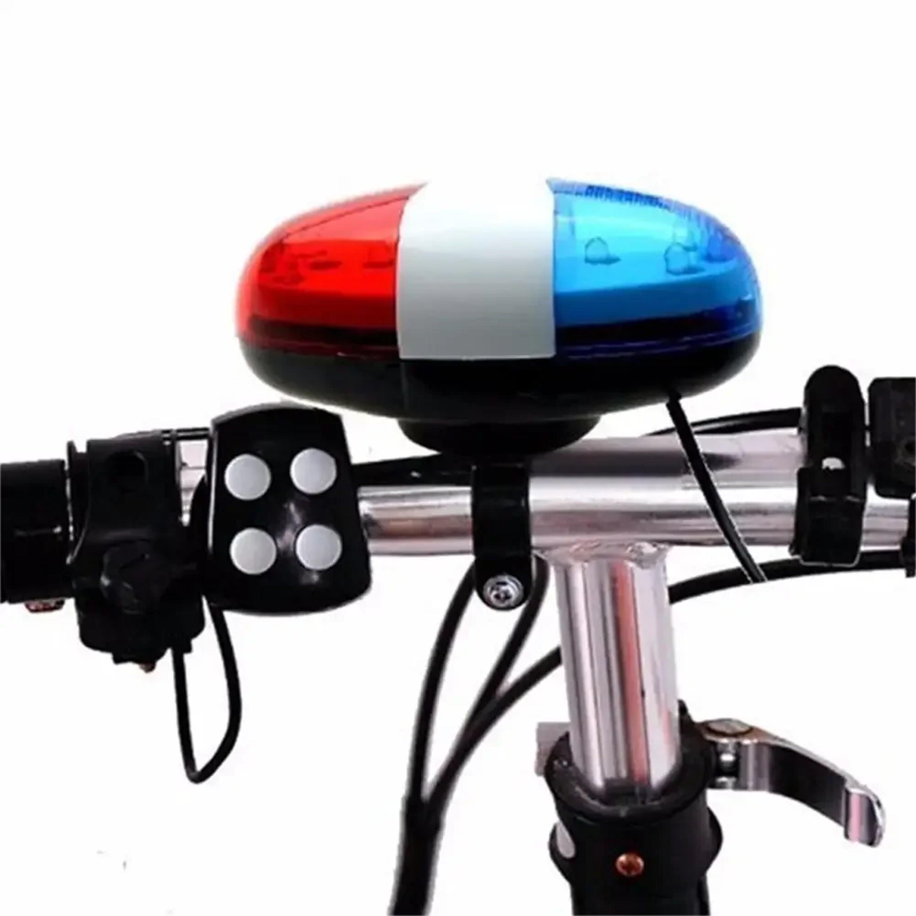 kids bike horn with led police light tone bicycle bell for bikes, scooters & cycling safety
