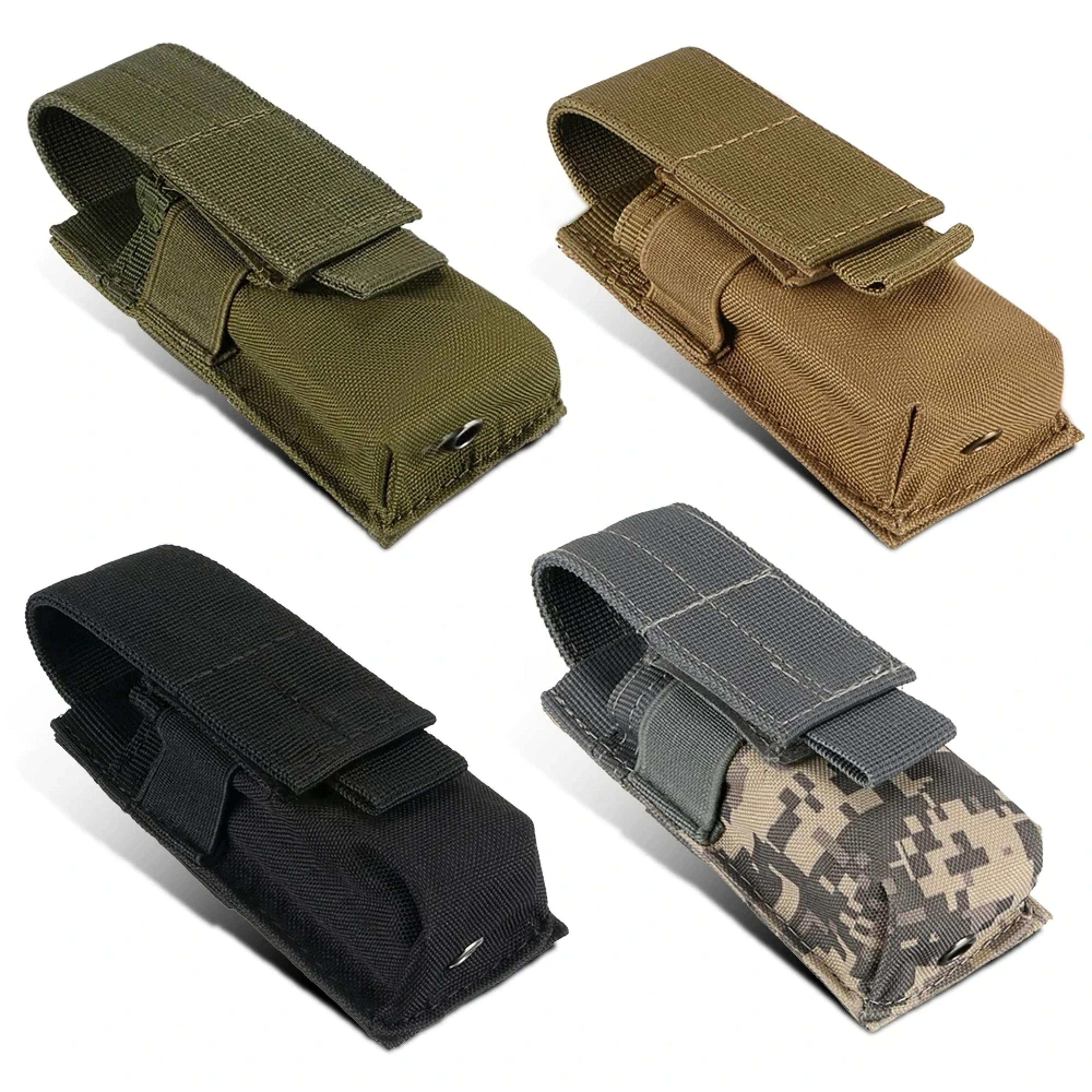 molle tactical flashlight & magazine pouch for edc gear, magazines and tools