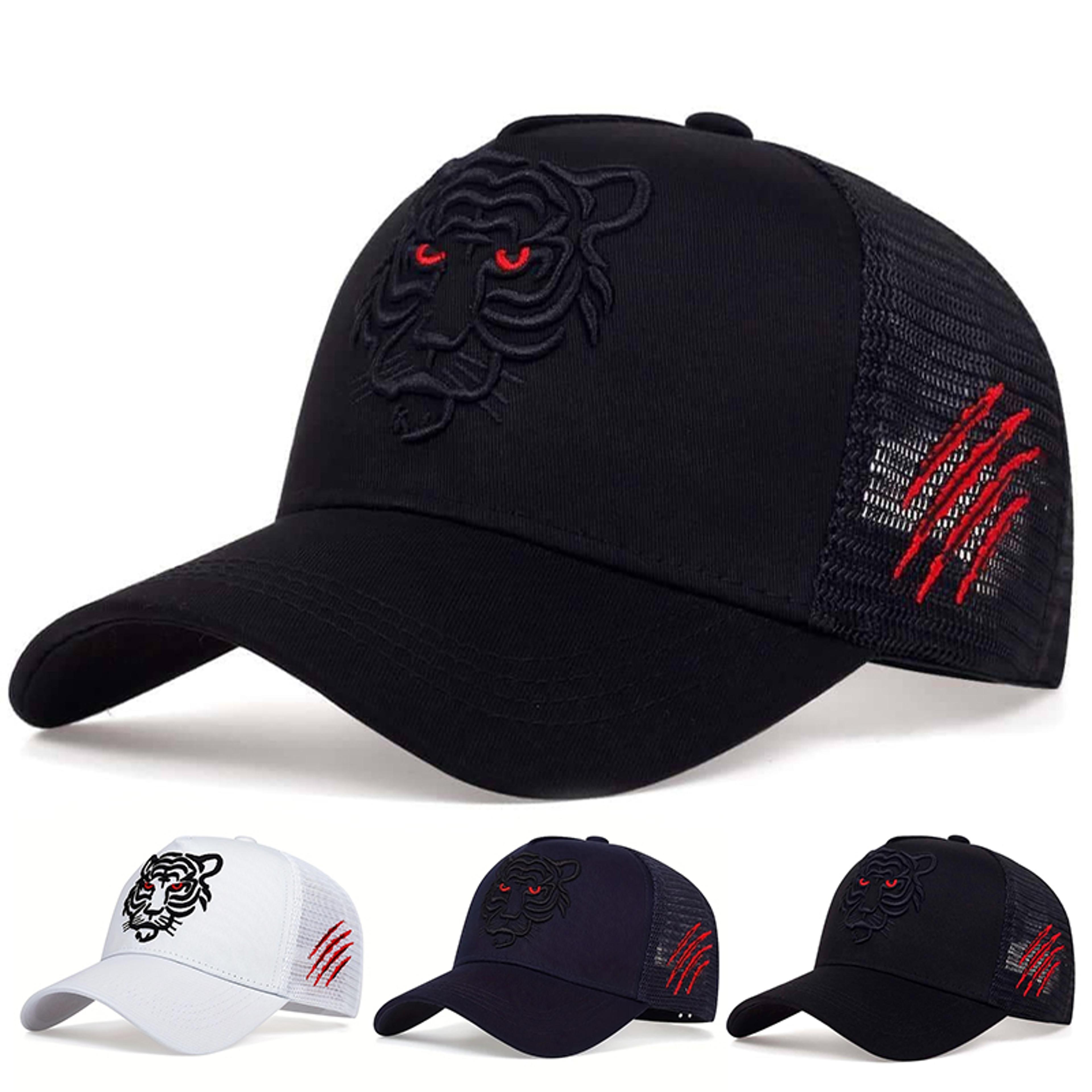 tiger head embroidered baseball cap adjustable unisex outdoor hat for everyday style