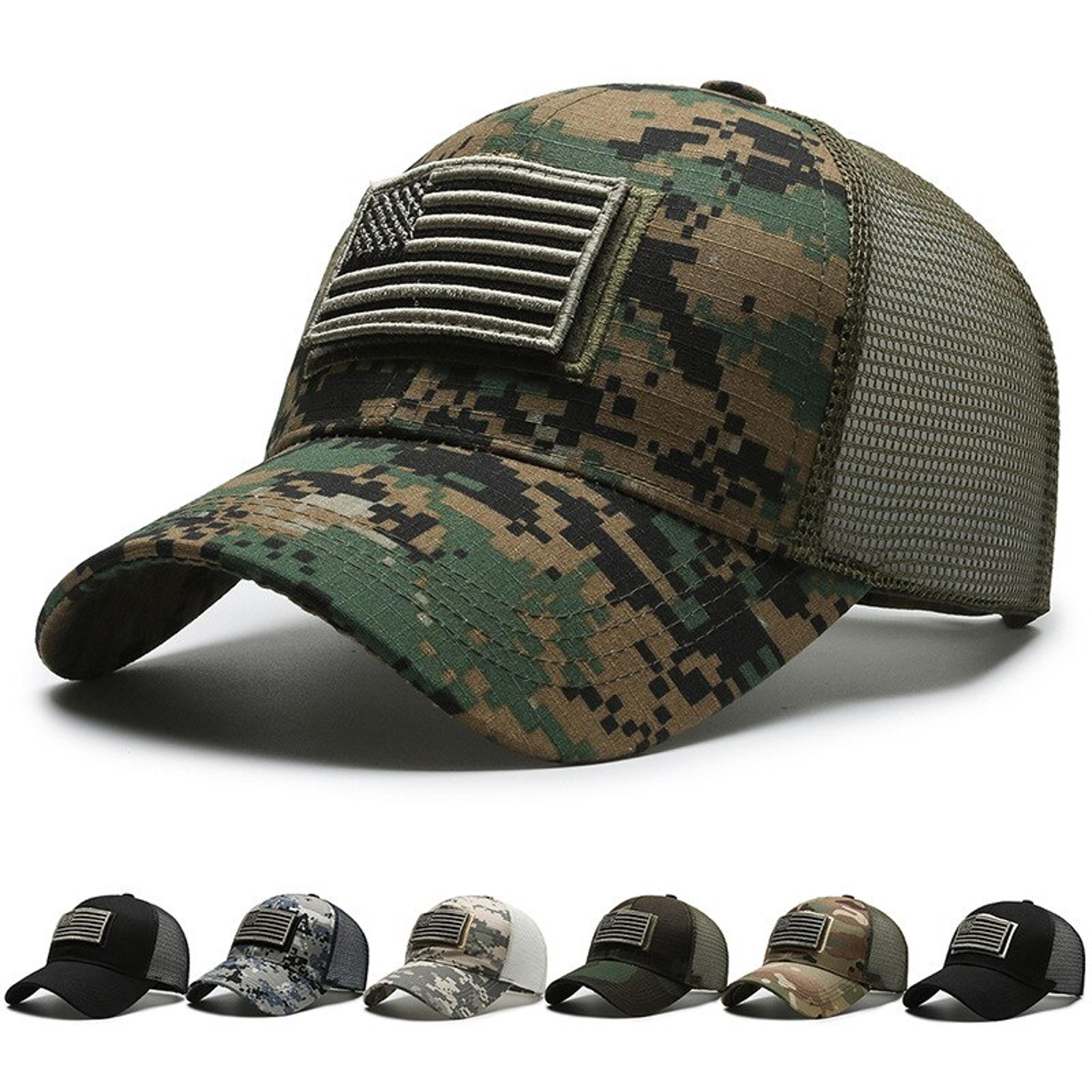 patriotic american flag camo mesh baseball cap adjustable outdoor trucker hat